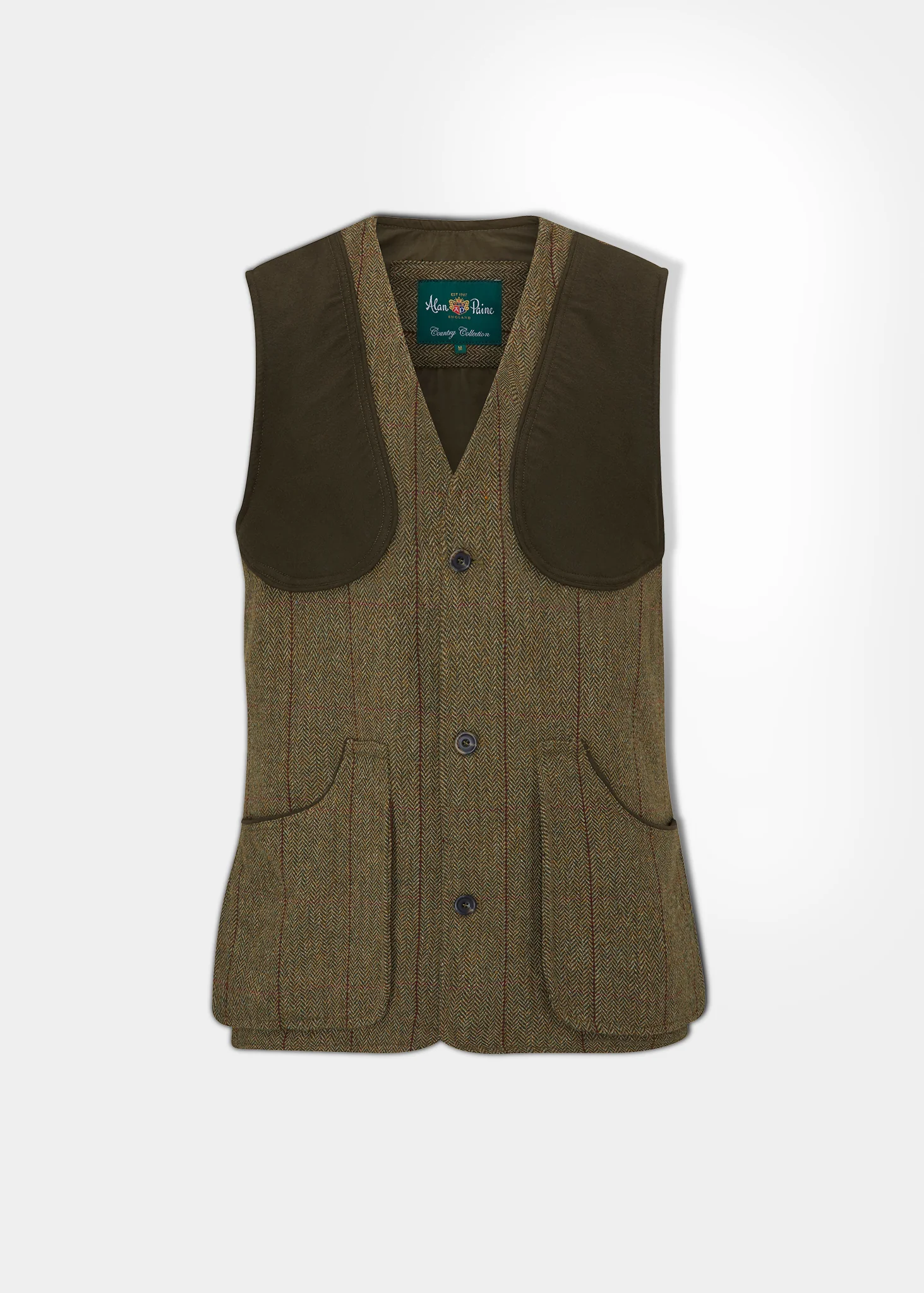 Rutland Men's Tweed Water Repellent Shooting Waistcoat in Oakley  -  Shooting Fit