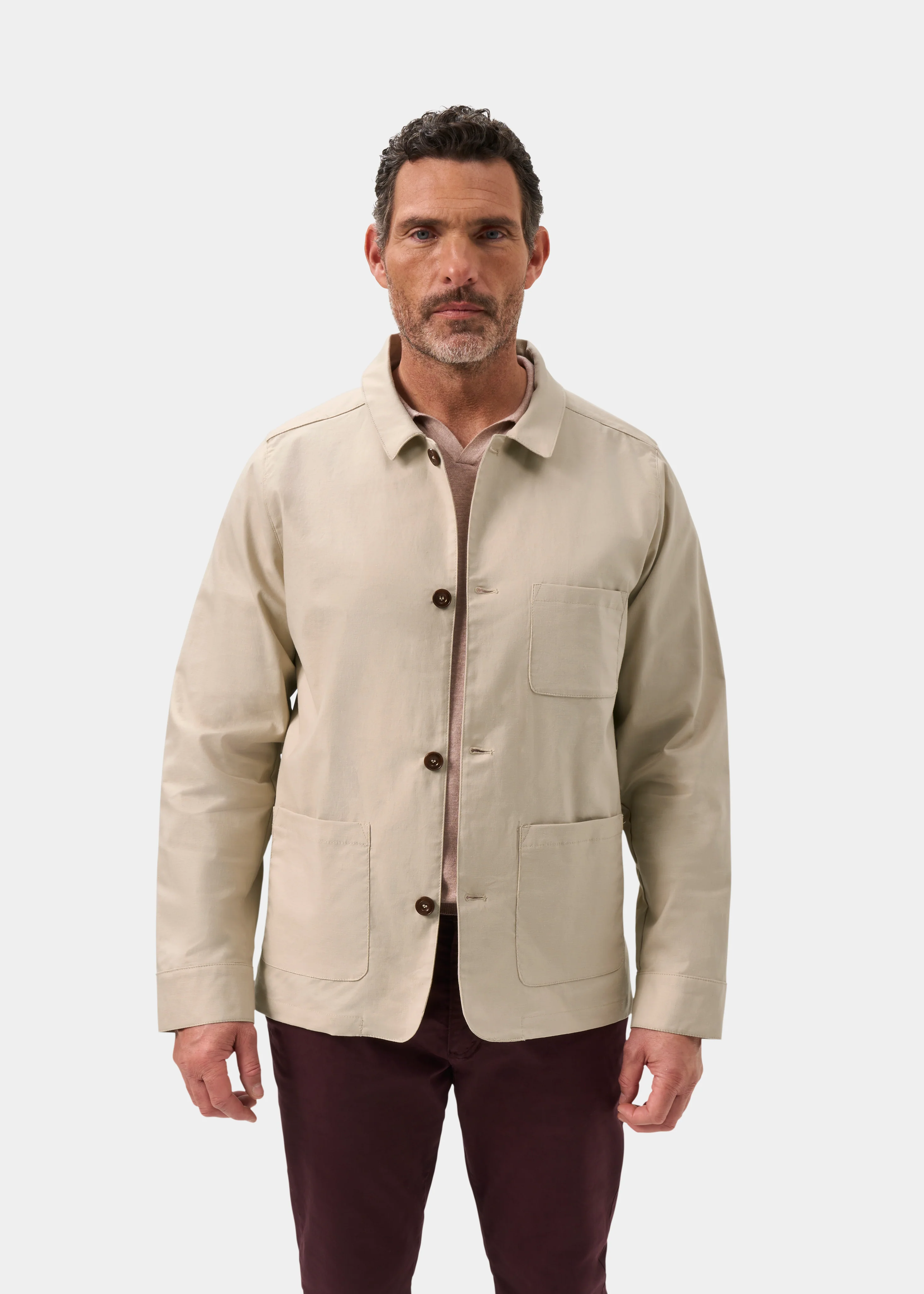 Sandcliff Men's Shacket in Beige - Image 8