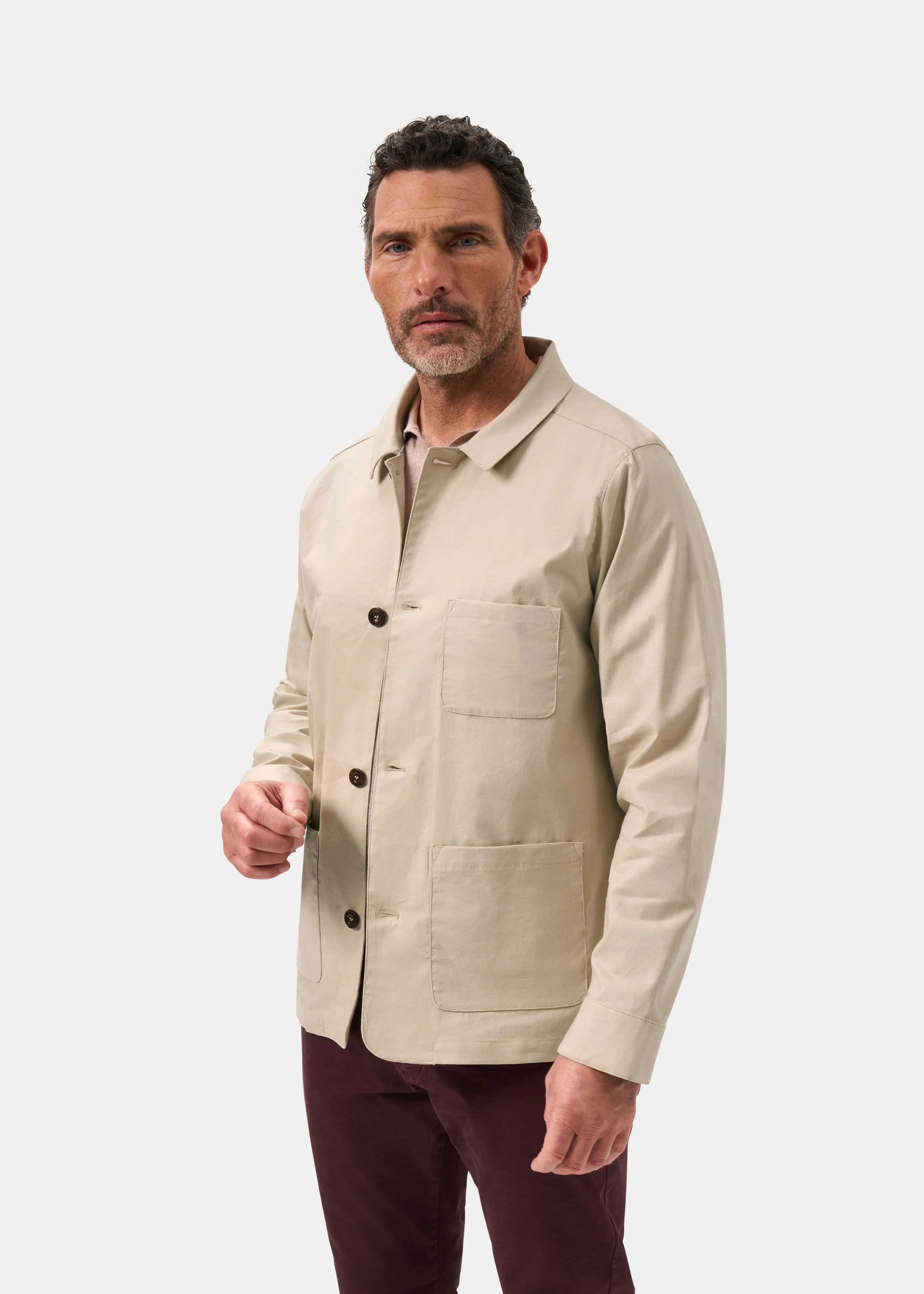 Sandcliff Men's Shacket in Beige - Image 9