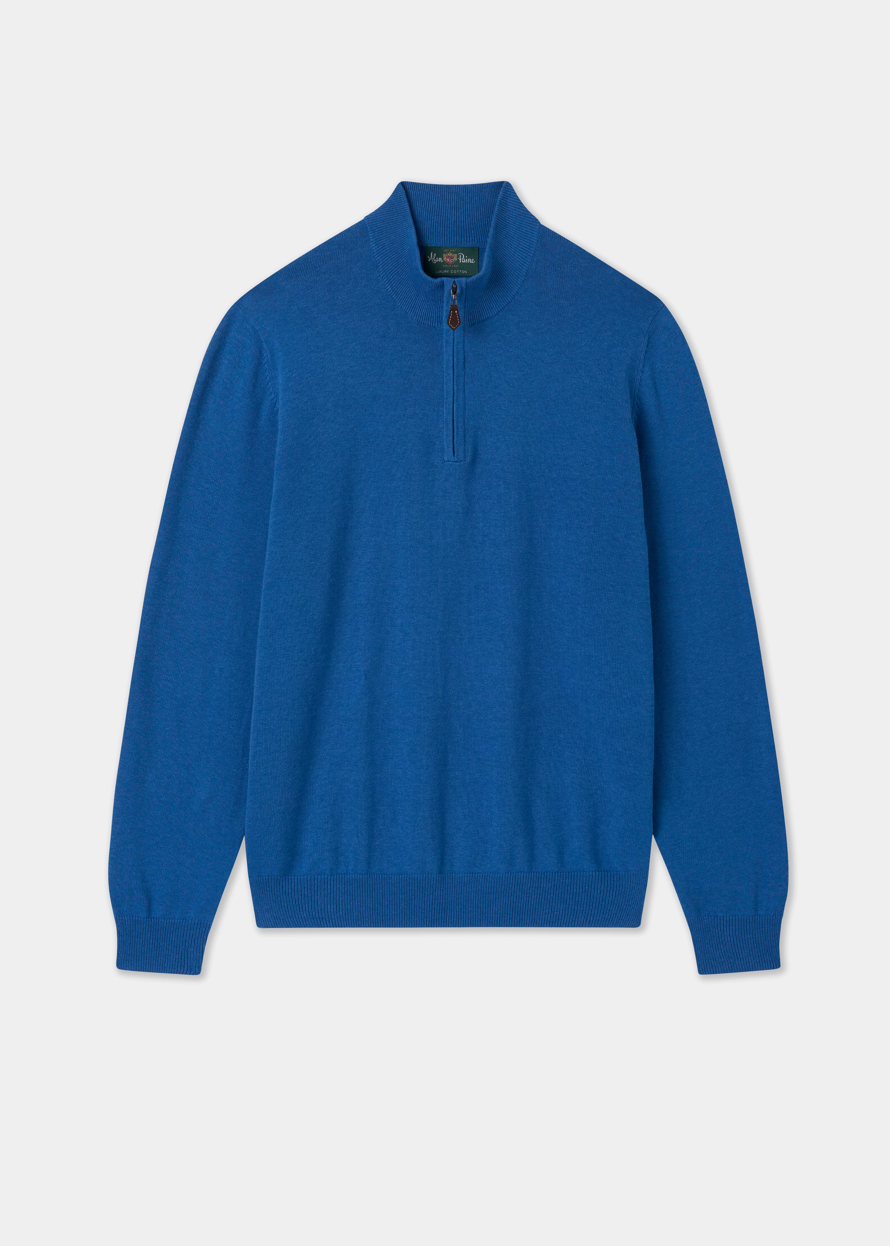 Selhurst Cotton Cashmere 1/4 Zip Jumper In Regatta