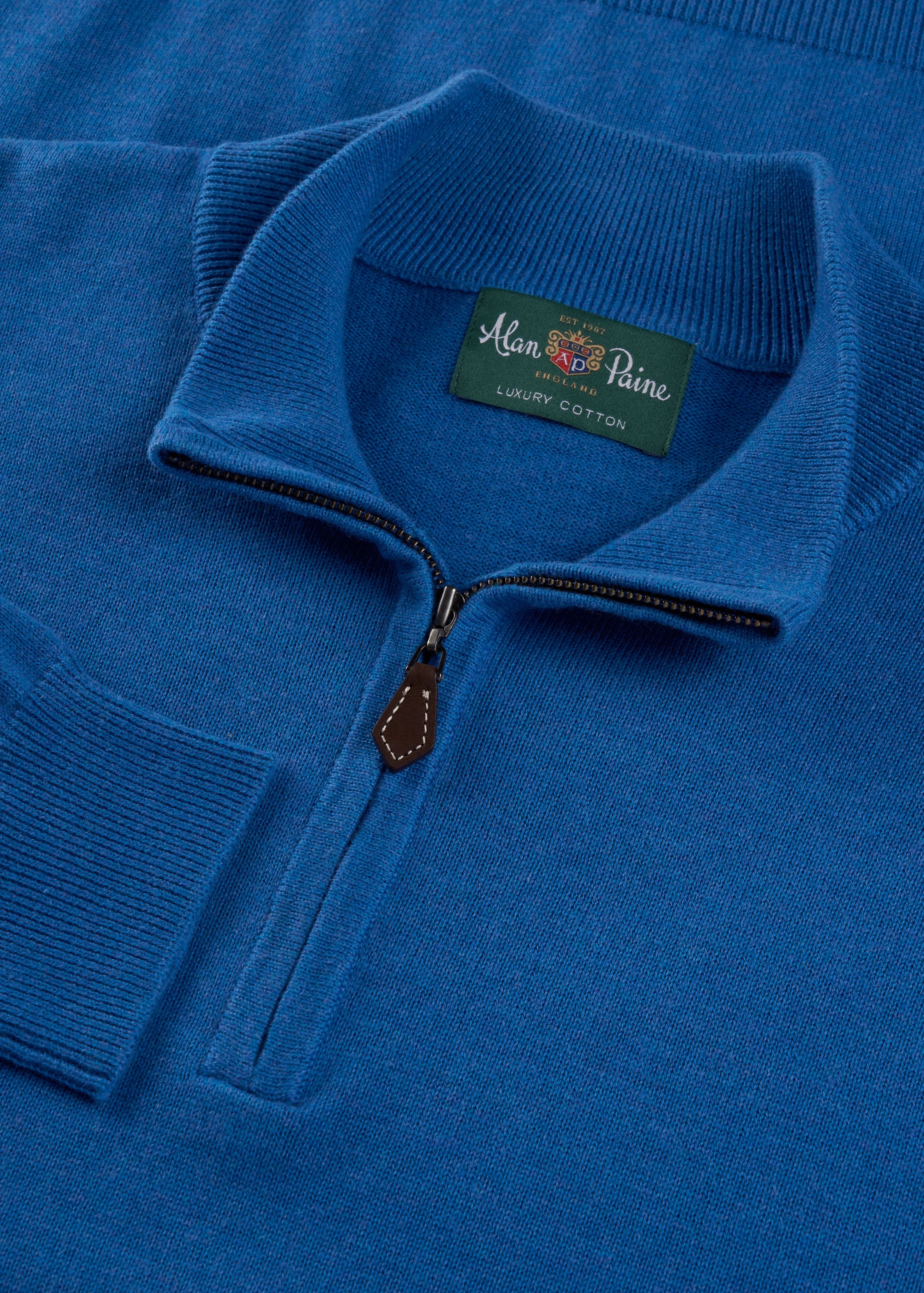 Selhurst Cotton Cashmere 1/4 Zip Jumper In Regatta - Image 2