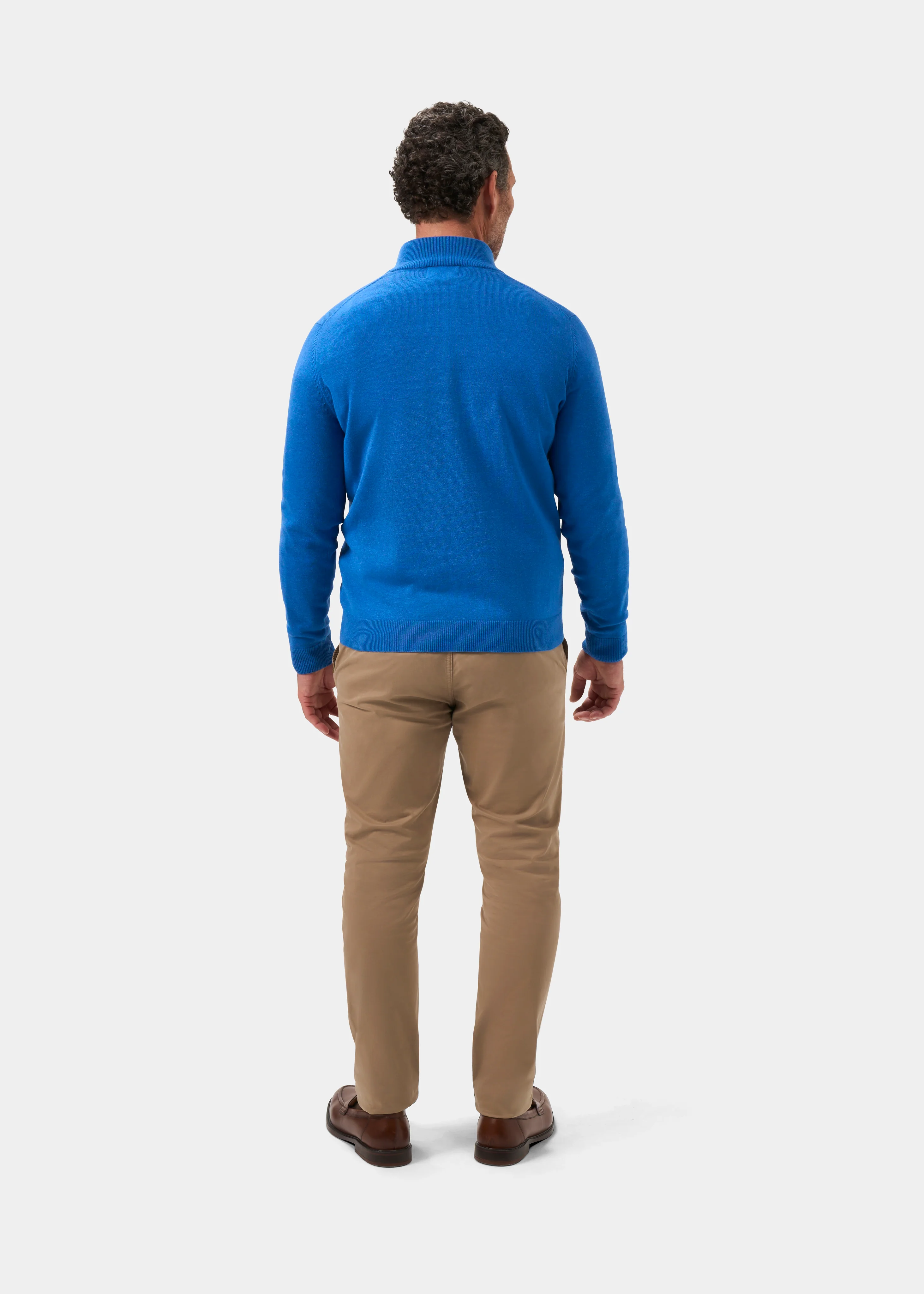 Selhurst Cotton Cashmere 1/4 Zip Jumper In Regatta - Image 7