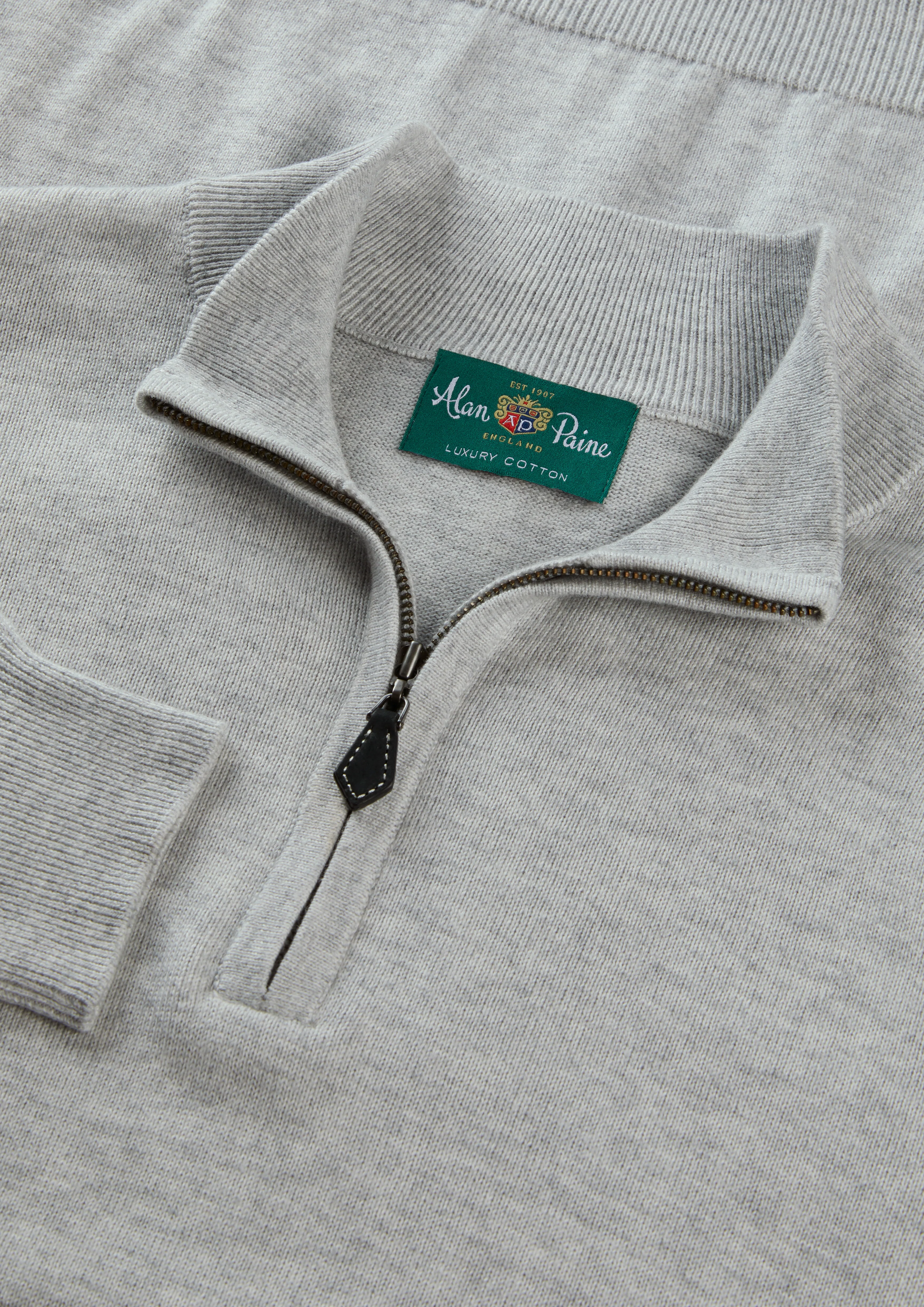 Selhurst Cotton Cashmere 1/4 Zip Jumper In Dove - Image 4