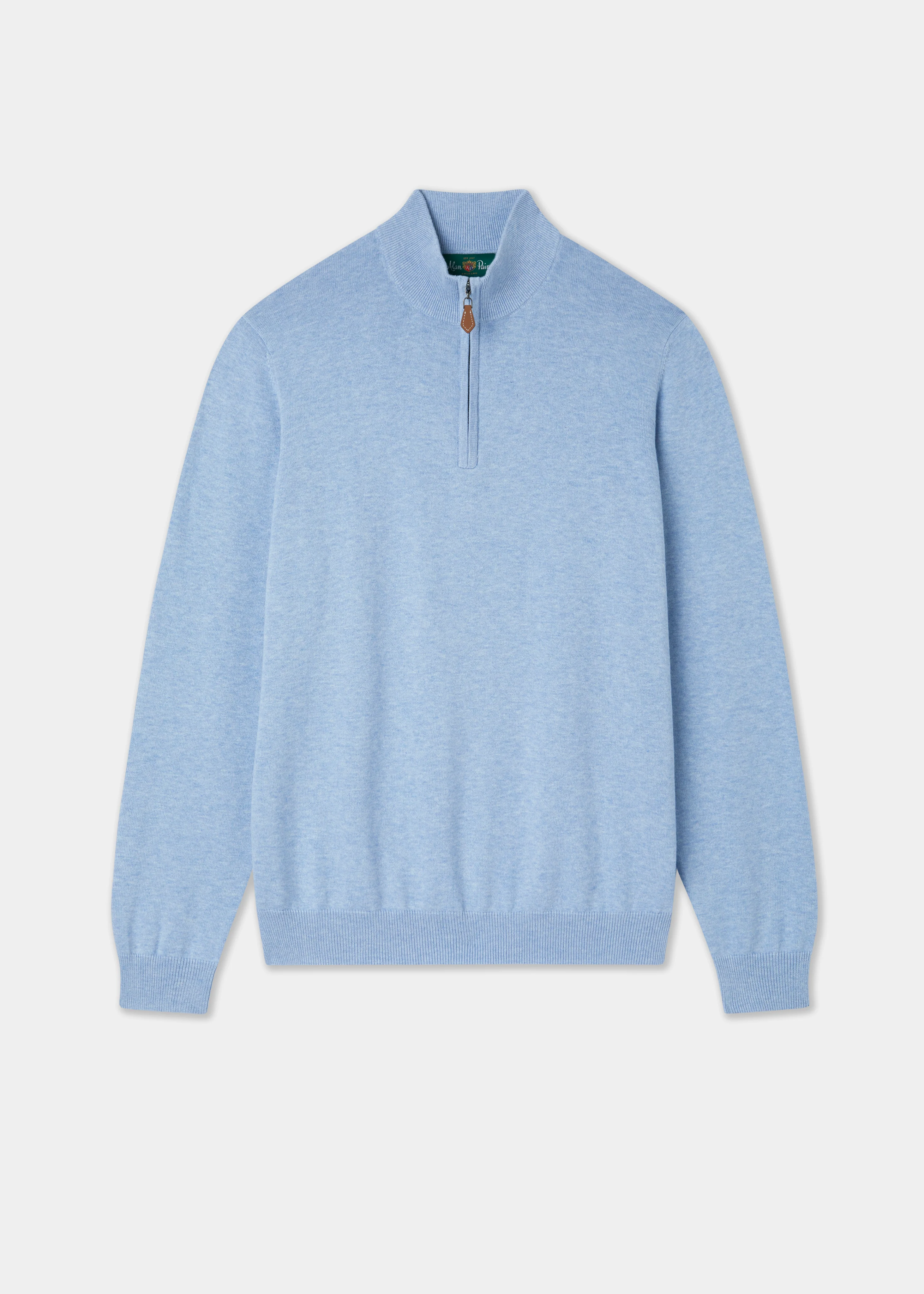 Selhurst Cotton Cashmere 1/4 Zip Jumper In Steel Blue