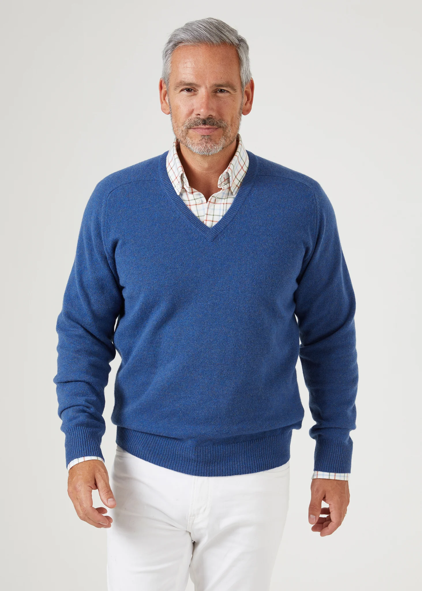 Selkirk Cashmere Jumper in Denim - Classic Fit - Image 3
