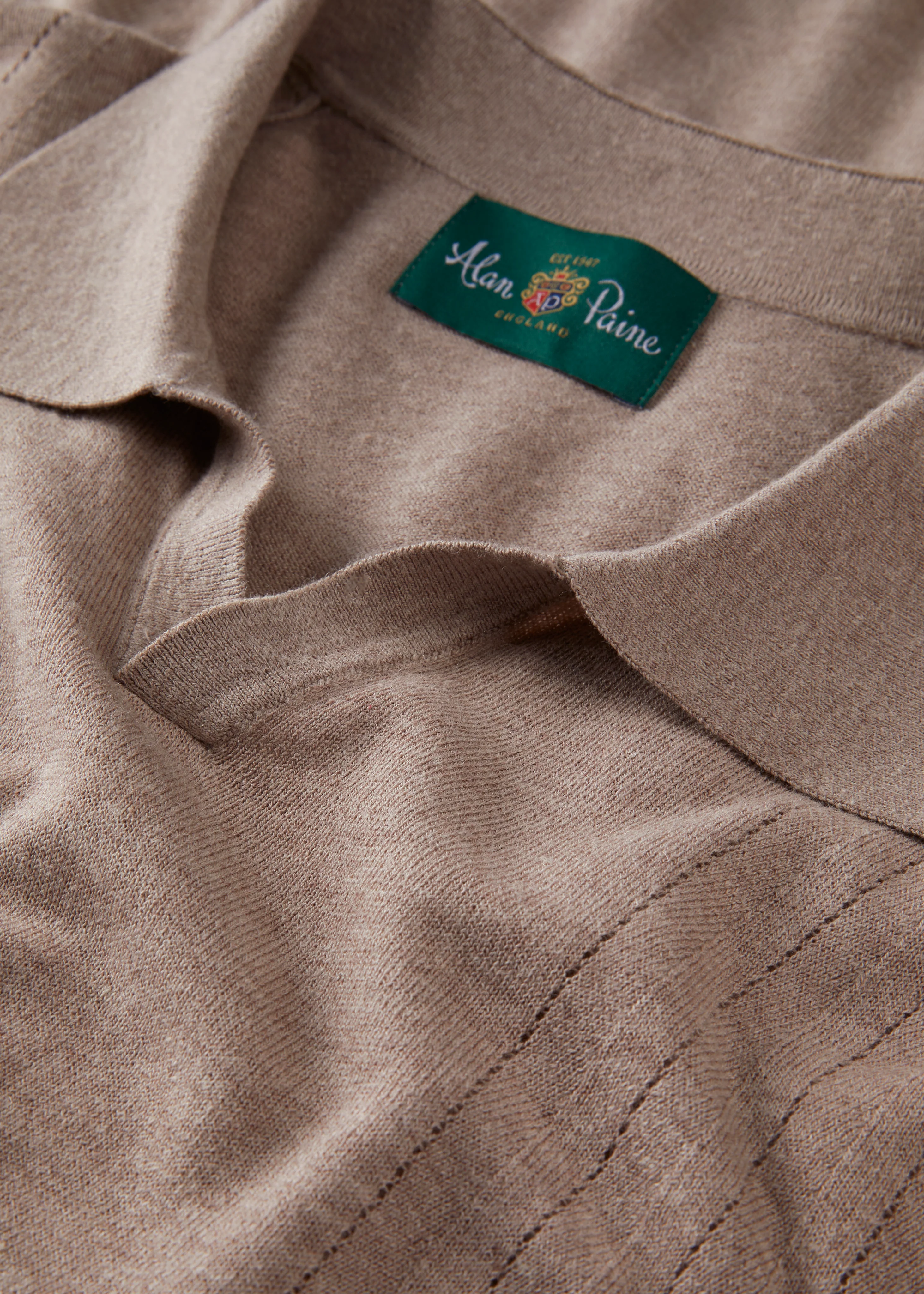 Shipford Men's Short Sleeve Cotton Jumper In Coffee - Image 4