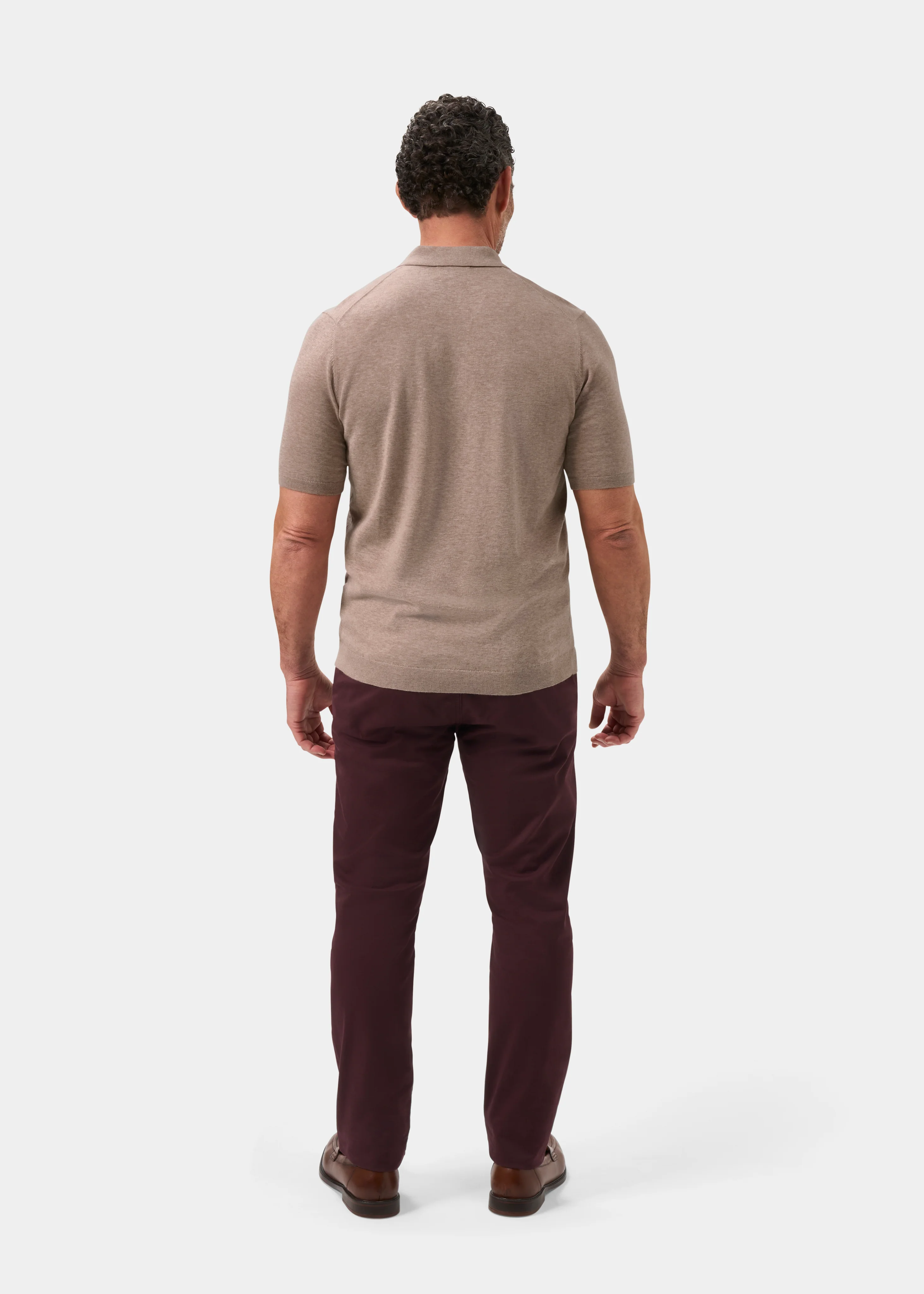 Shipford Men's Short Sleeve Cotton Jumper In Coffee - Image 7