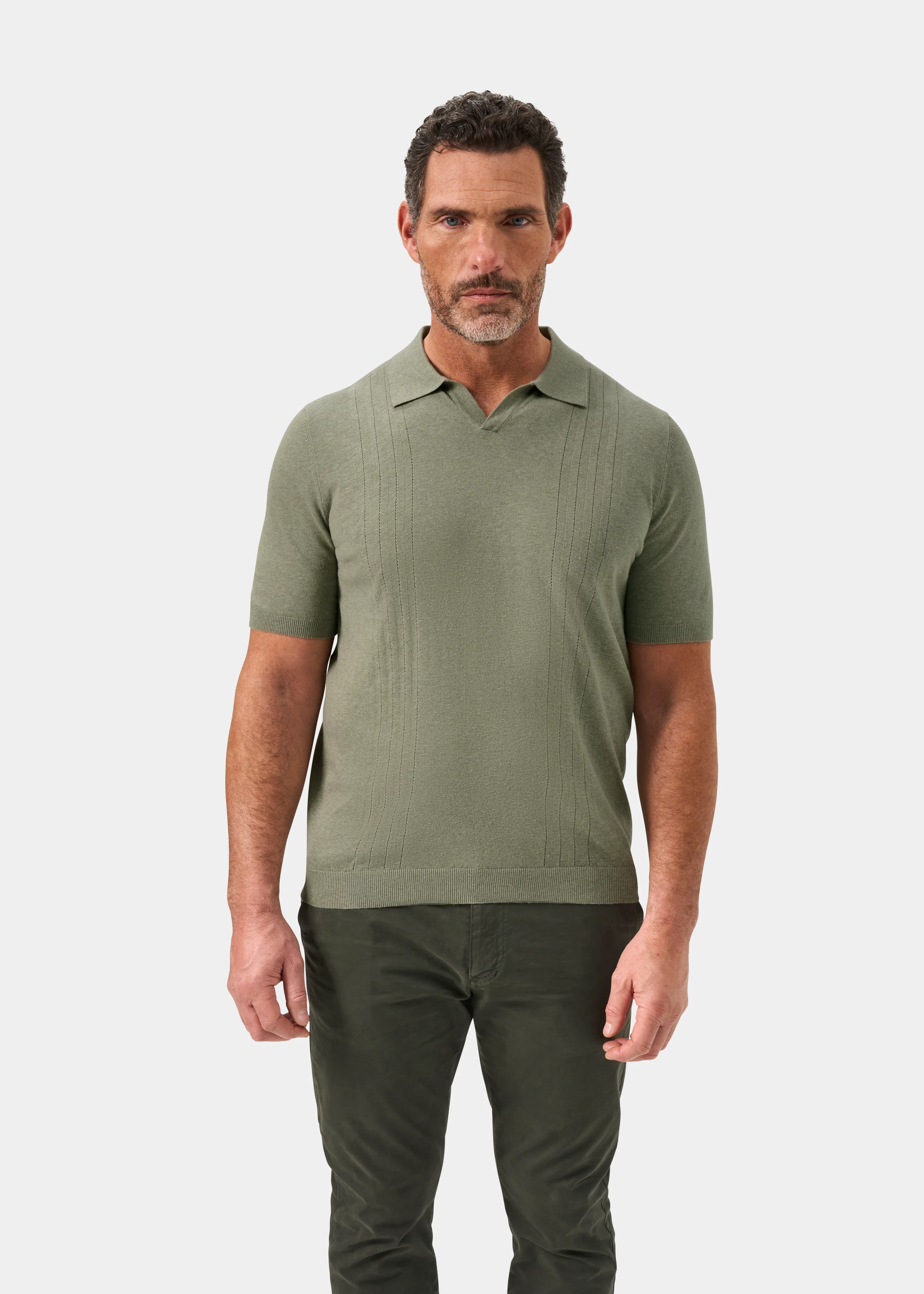 Shipford Men's Short Sleeve Cotton Jumper In Landscape - Image 5