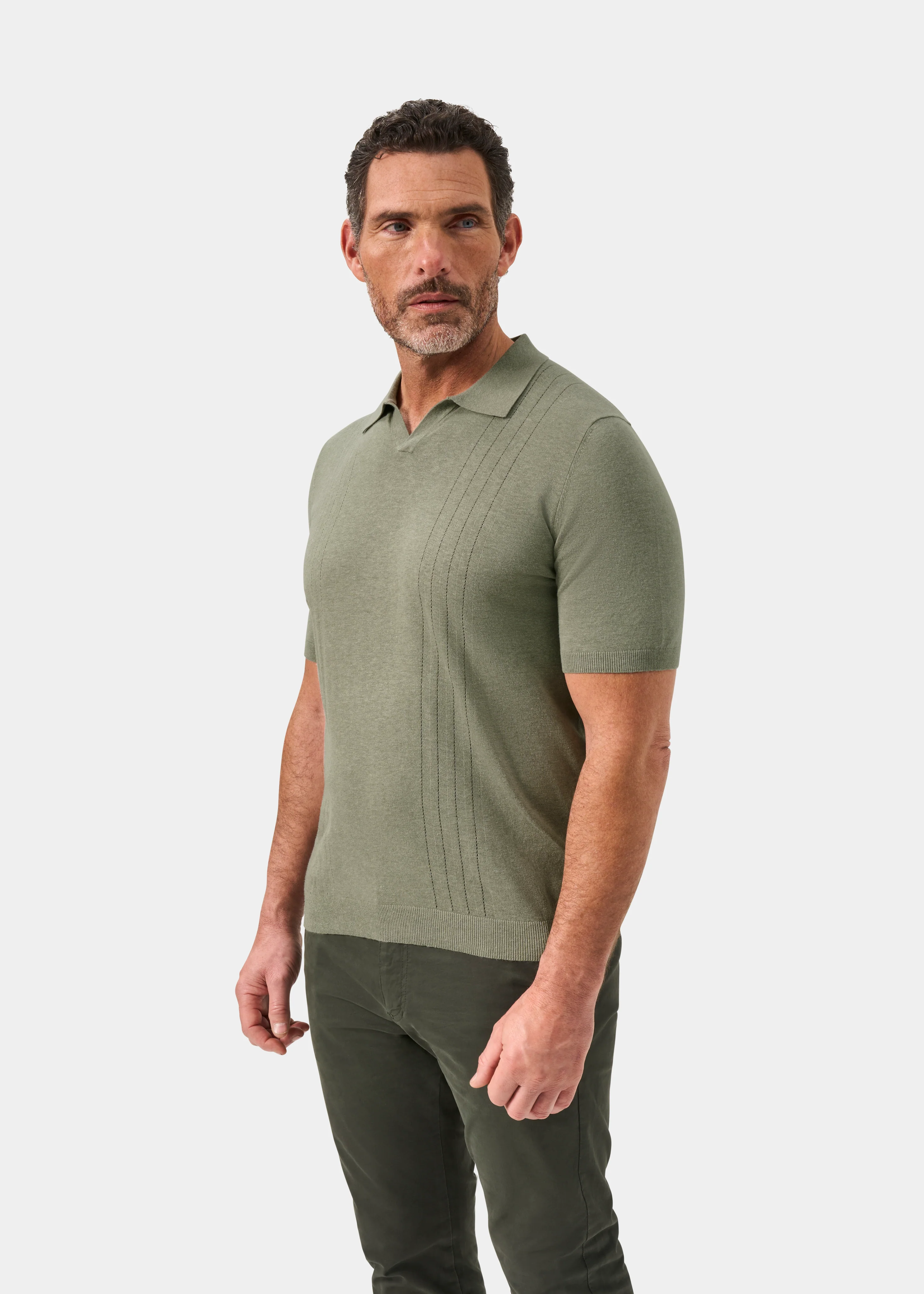 Shipford Men's Short Sleeve Cotton Jumper In Landscape - Image 6