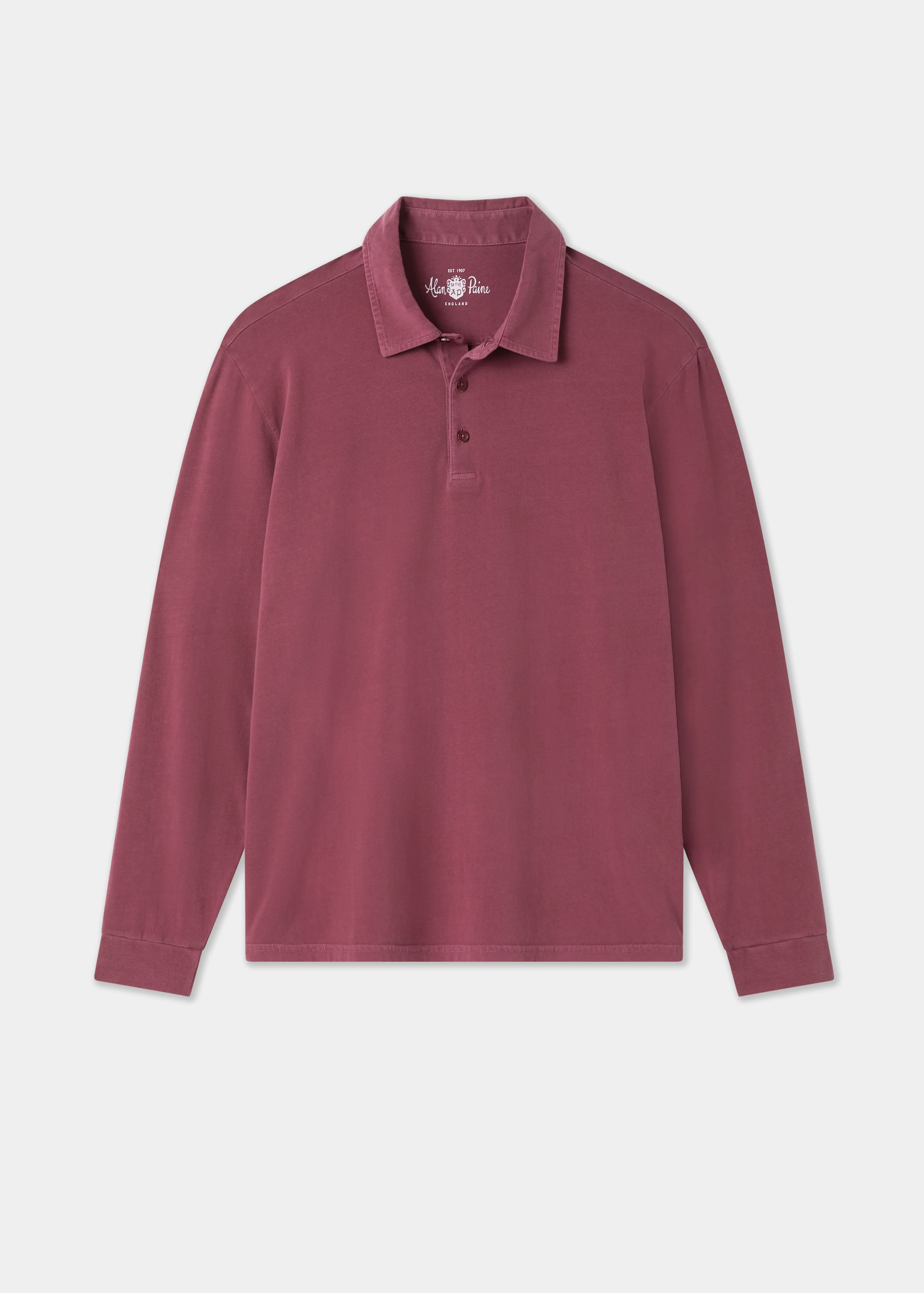 Storwood Long Sleeve Polo Shirt In Claret