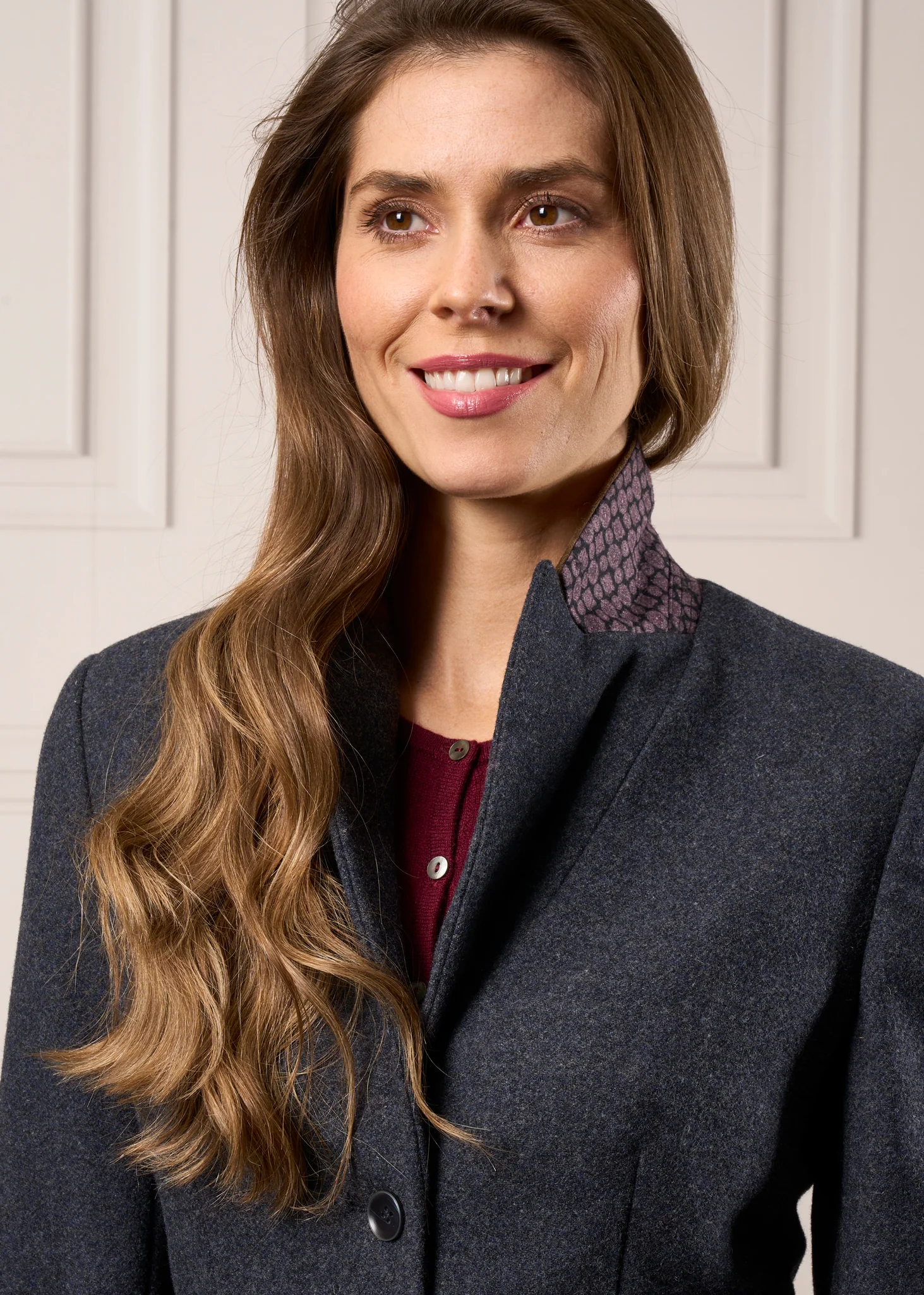 Surrey Ladies Tweed Water Repellent Blazer in Blue  -  Regular Fit - Image 3