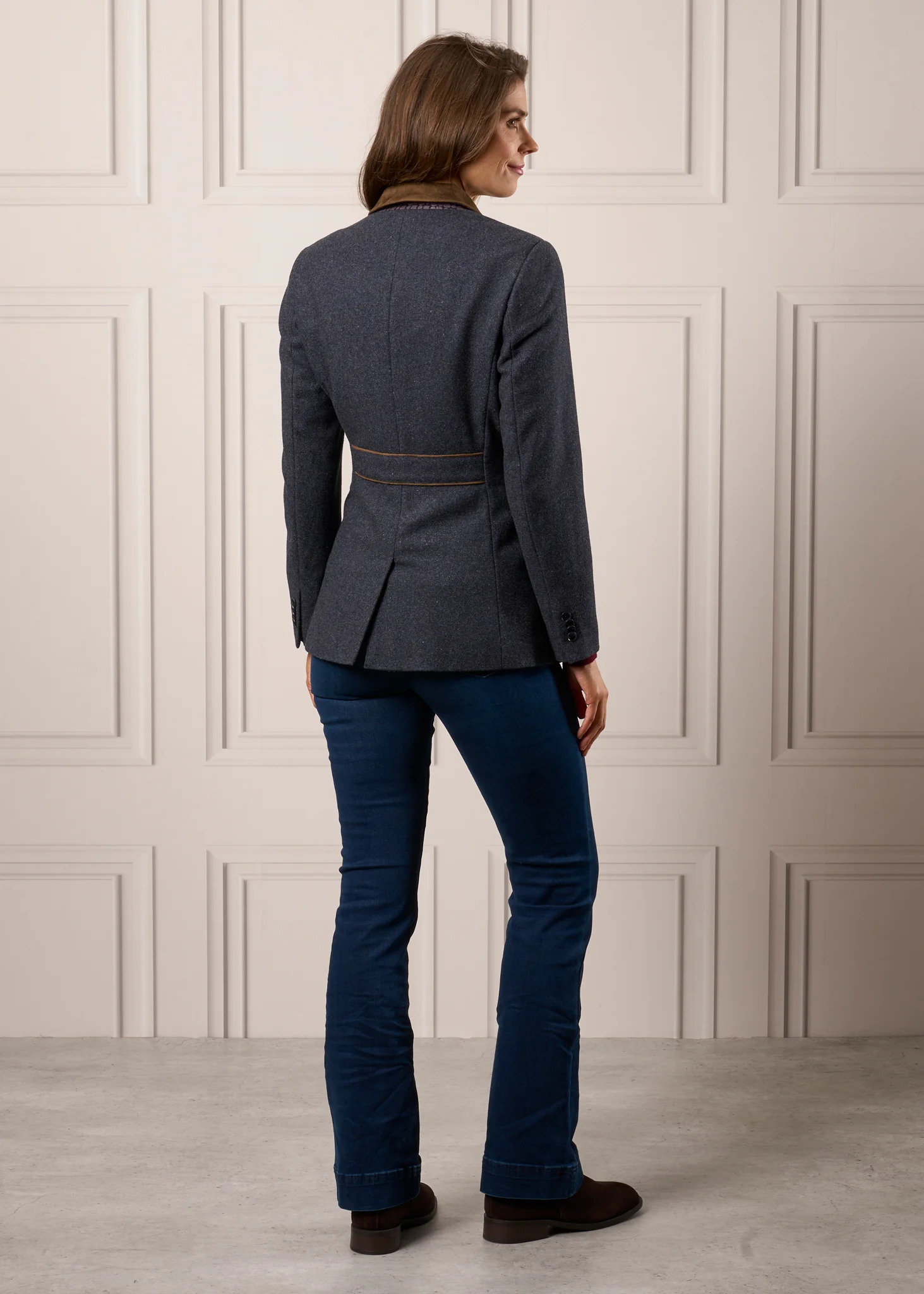 Surrey Ladies Tweed Water Repellent Blazer in Blue  -  Regular Fit - Image 5
