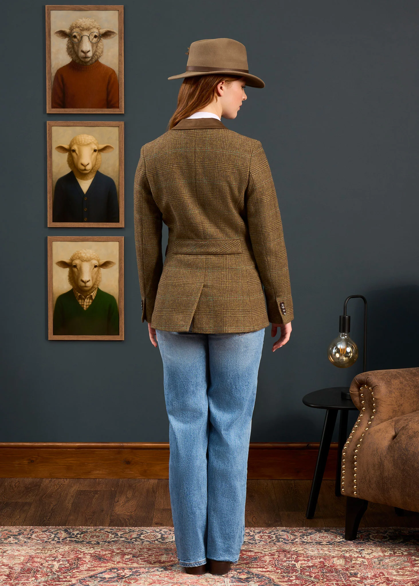 Surrey Ladies Tweed Water Repellent Blazer in Marsh  -  Regular Fit - Image 3