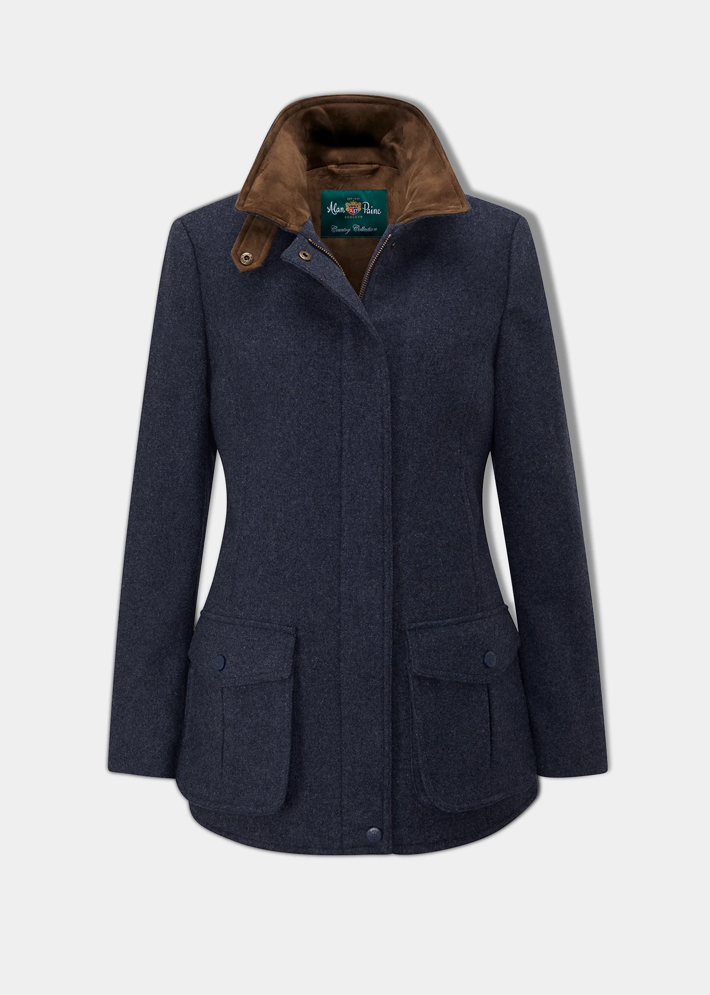 Surrey Ladies Tweed Water Repellent Coat in Blue  -  Regular Fit