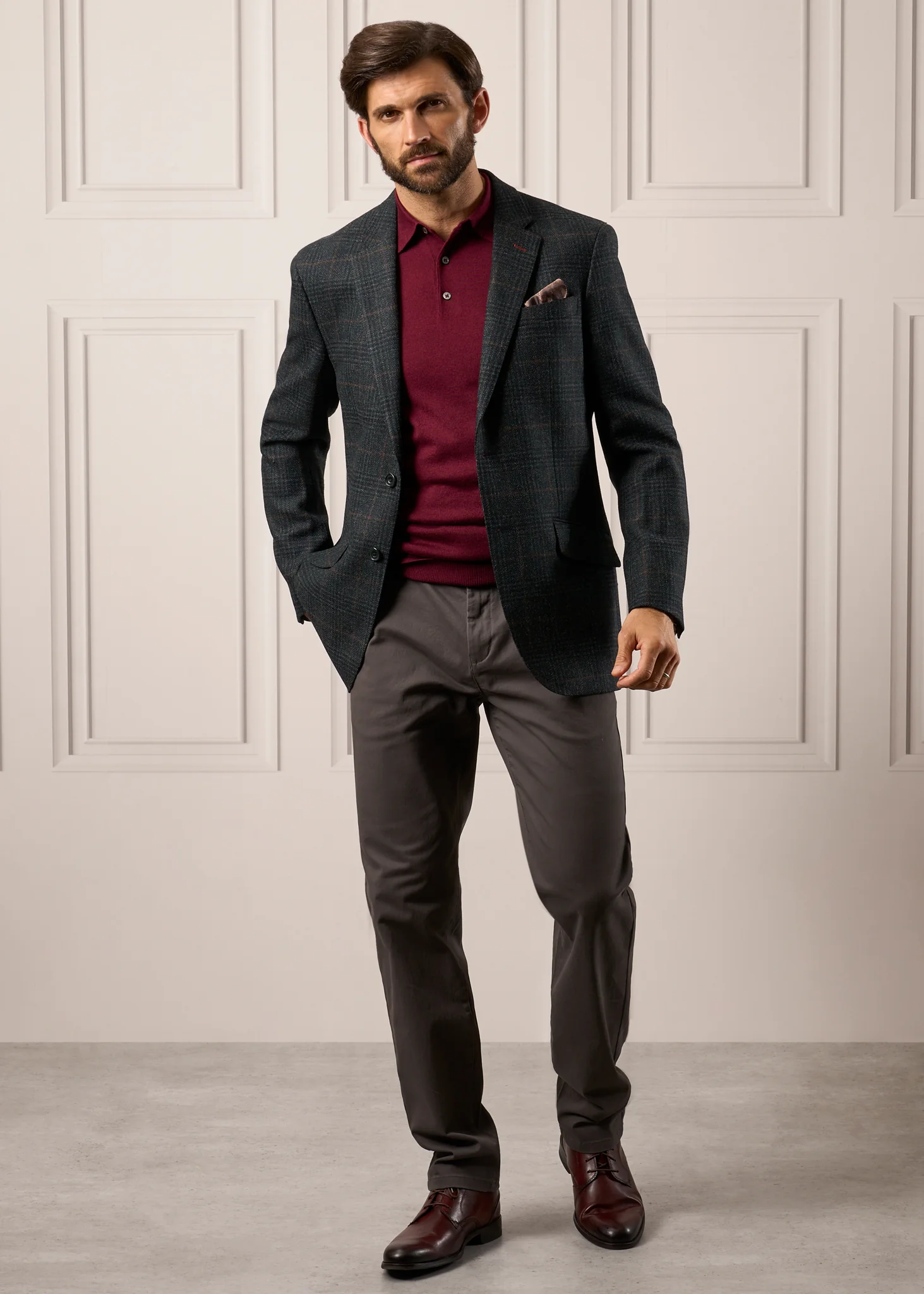 Surrey Tweed Lined Blazer In Green Check - Regular Fit - Image 3