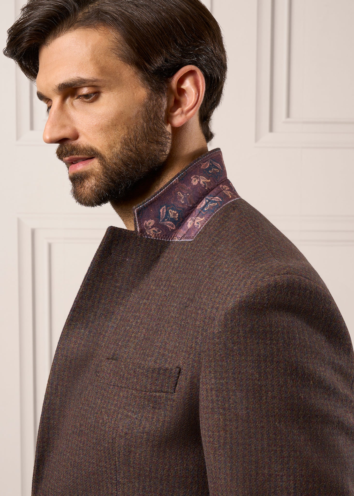 Surrey Men's Tweed Water Repellent Lined Blazer in Bramble  -  Regular Fit - Image 4