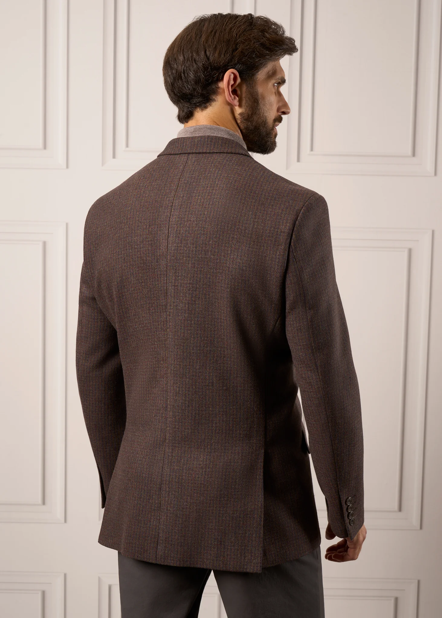 Surrey Men's Tweed Water Repellent Lined Blazer in Bramble  -  Regular Fit - Image 6