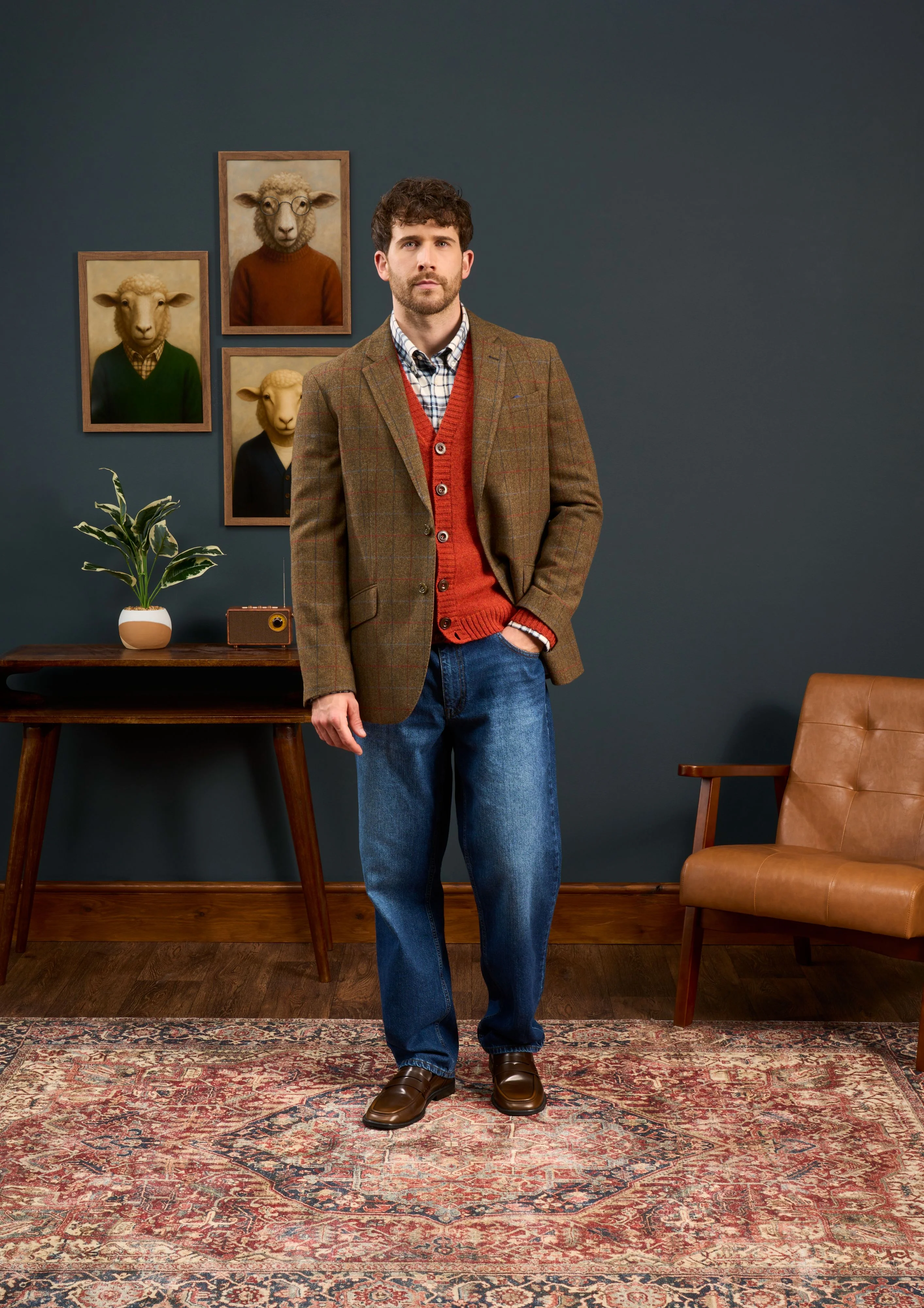 Surrey Men's Tweed Water Repellent Lined Blazer in Hawkswood  -  Regular Fit - Image 3