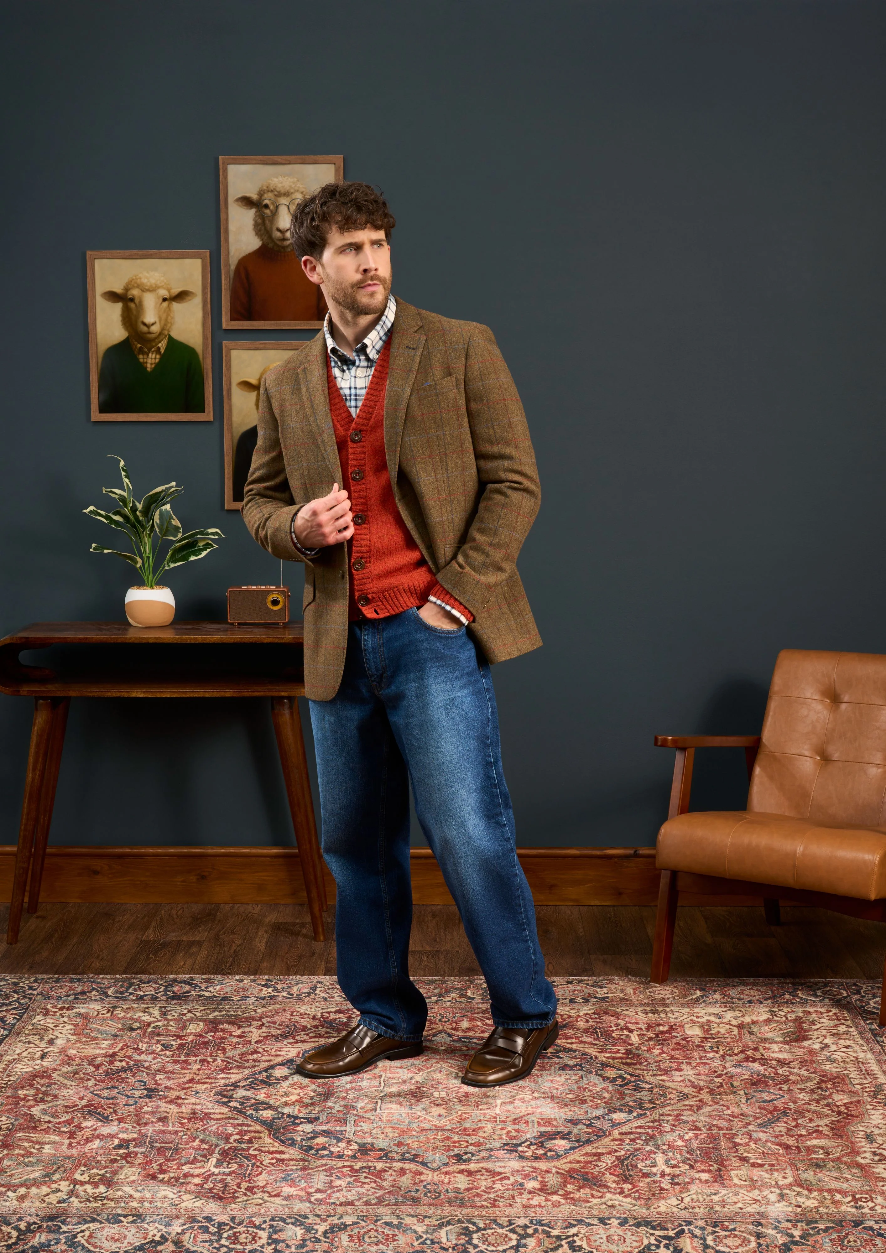 Surrey Men's Tweed Water Repellent Lined Blazer in Hawkswood  -  Regular Fit - Image 5