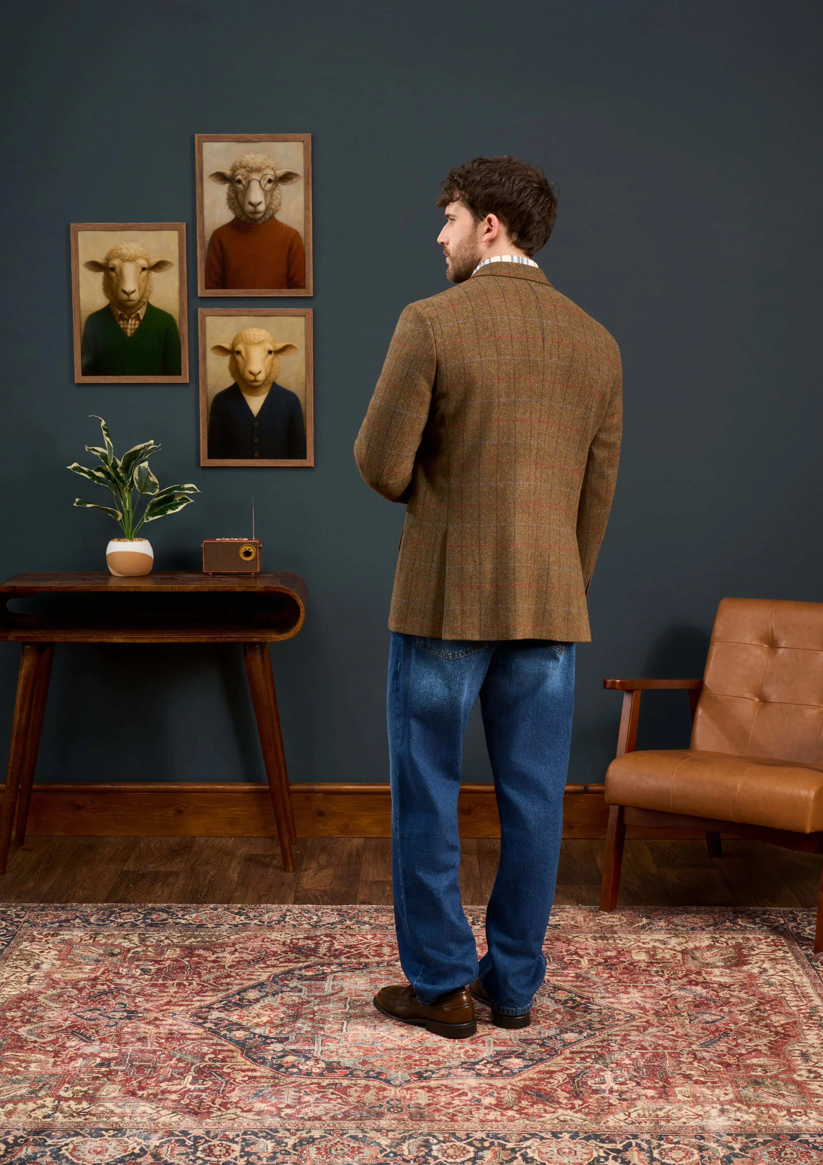 Surrey Men's Tweed Water Repellent Lined Blazer in Hawkswood  -  Regular Fit - Image 6