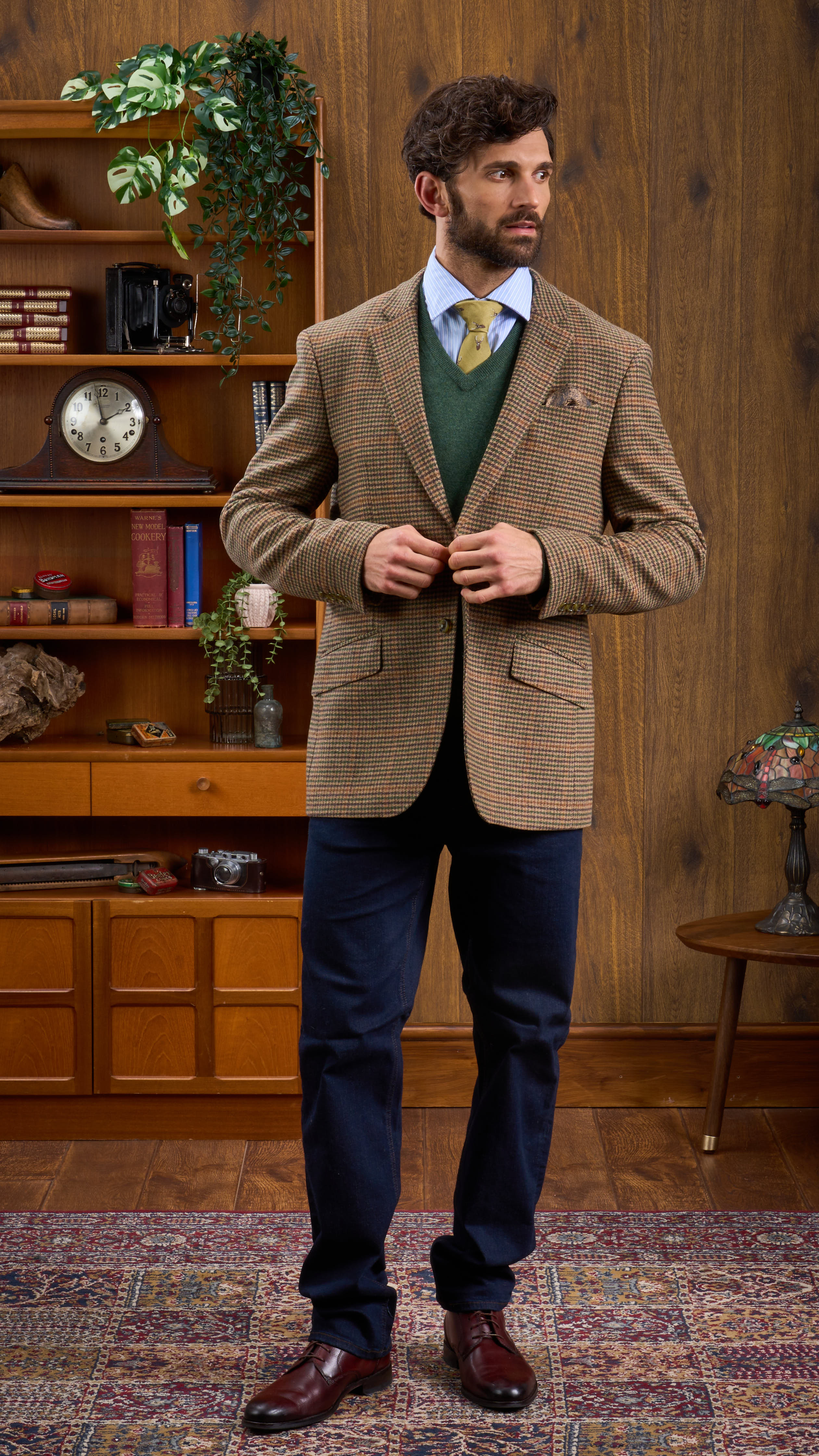 Surrey Tweed Lined Blazer In Sycamore - Regular Fit - Image 5