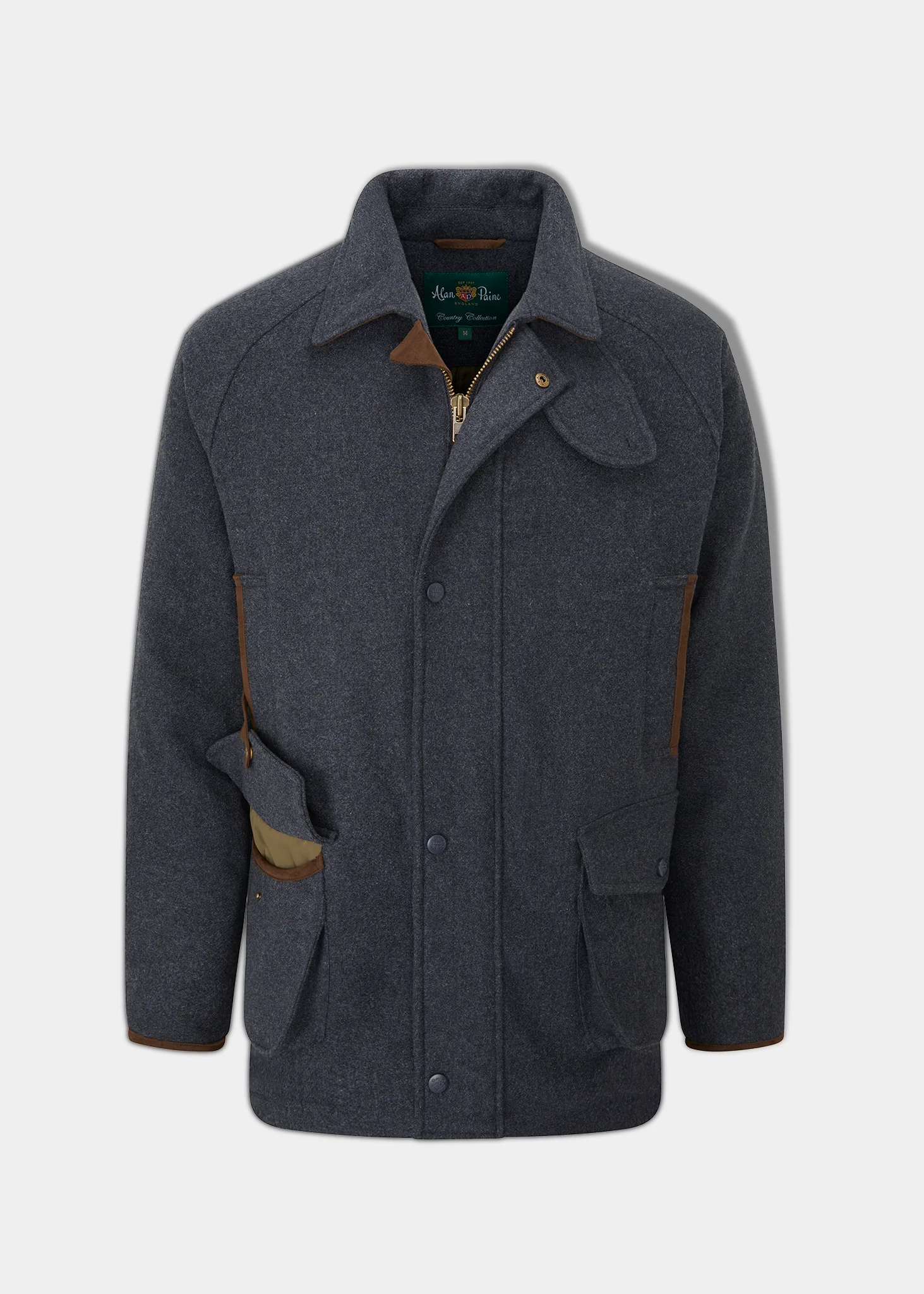 Surrey Men's Tweed Waterproof Coat in Blue  -  Shooting Fit