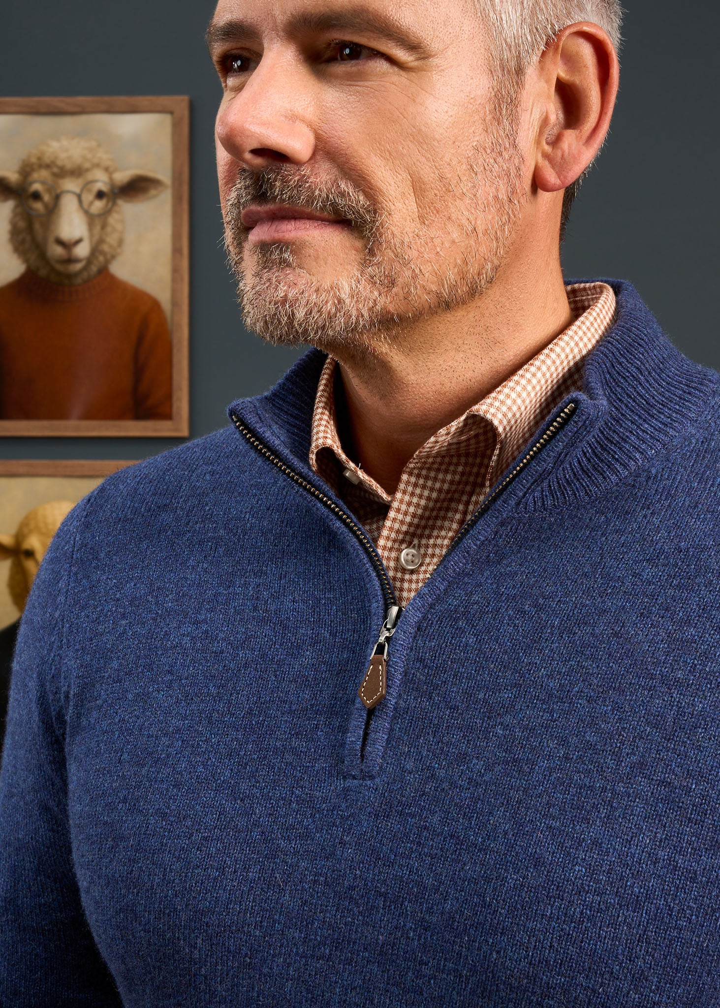 Sutherland Lambswool 1/4 Zip Jumper in Rhapsody - Regular Fit - Image 3