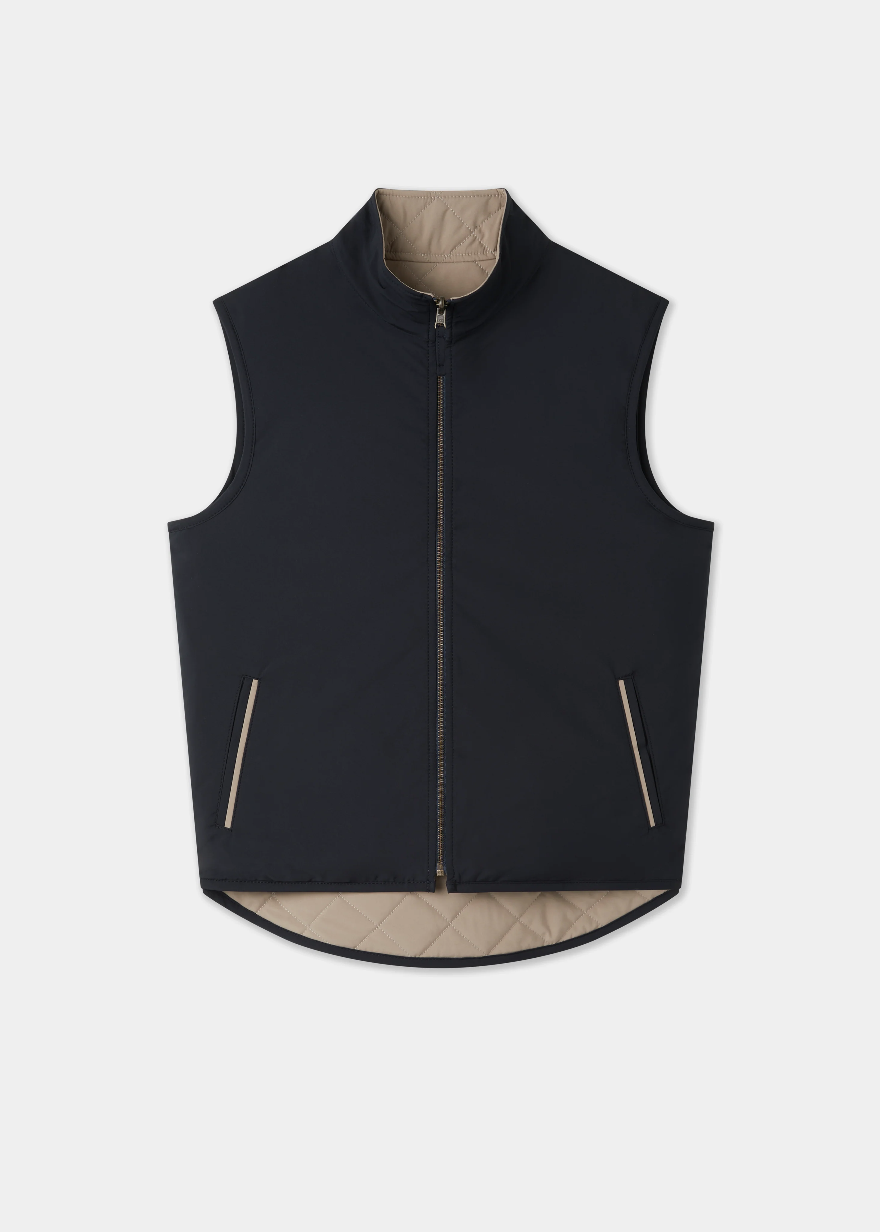 Swifthall Reversible City Gilet In Navy and Beige - Image 4