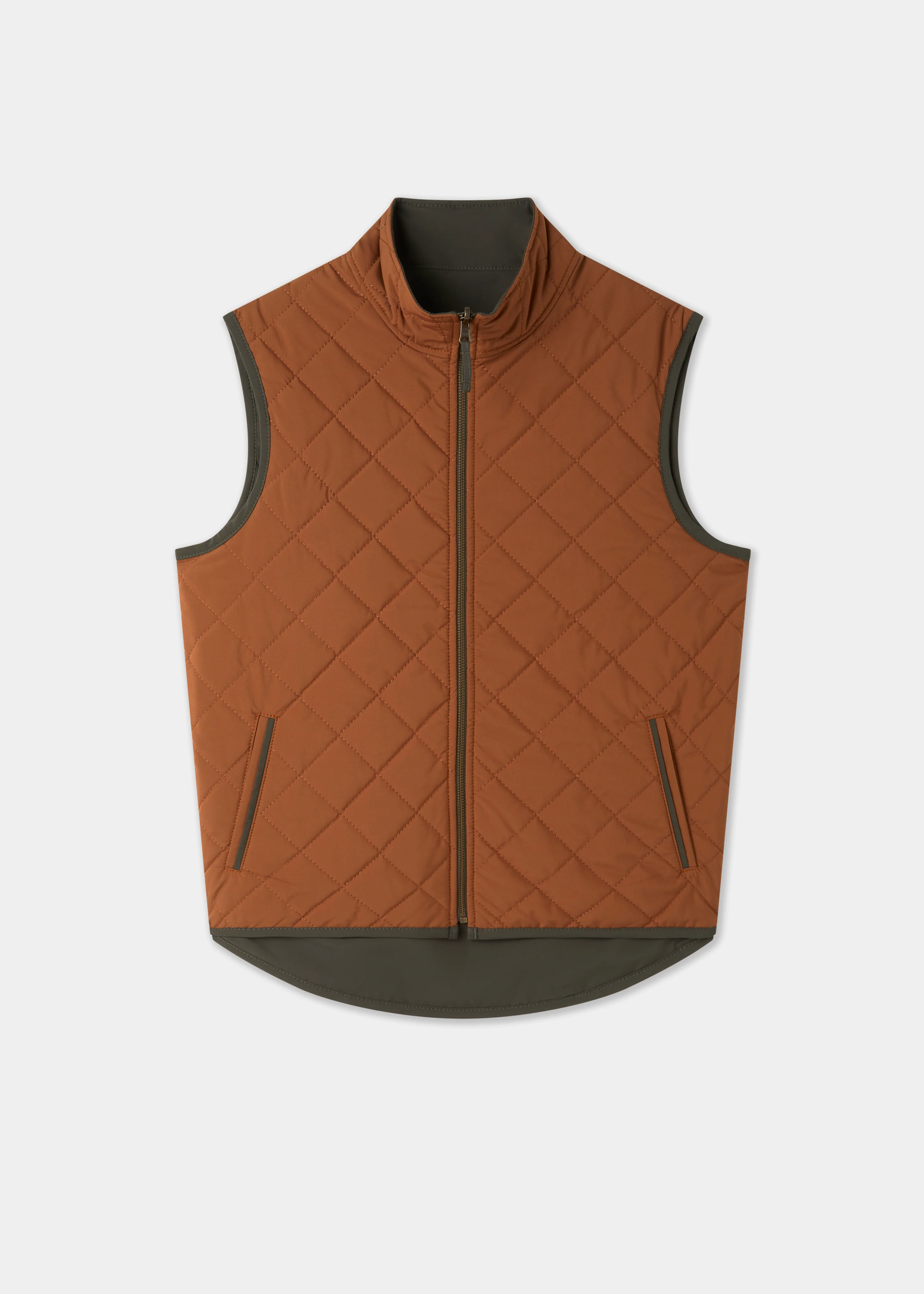 Swifthall Reversible City Gilet In Olive and Cider - Image 2