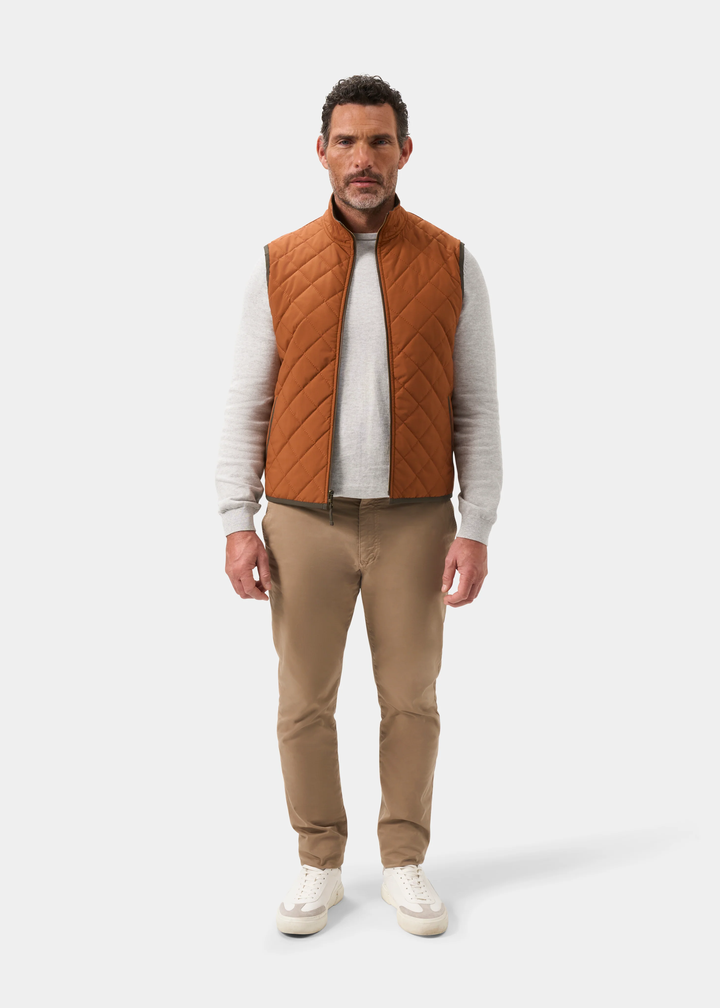 Swifthall Reversible City Gilet In Olive and Cider - Image 7