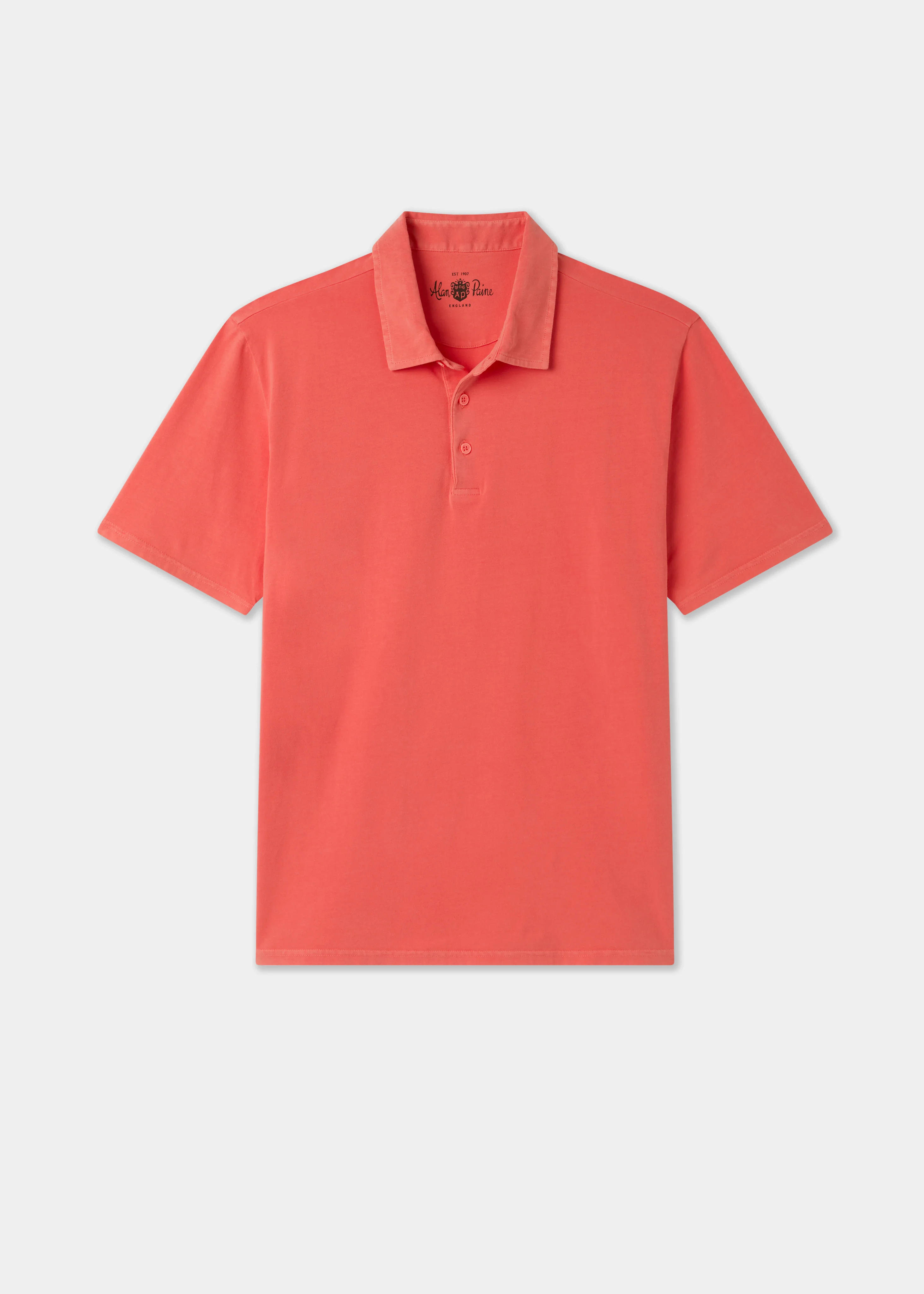 Tutbury Faded Dye Polo Shirt In Coral