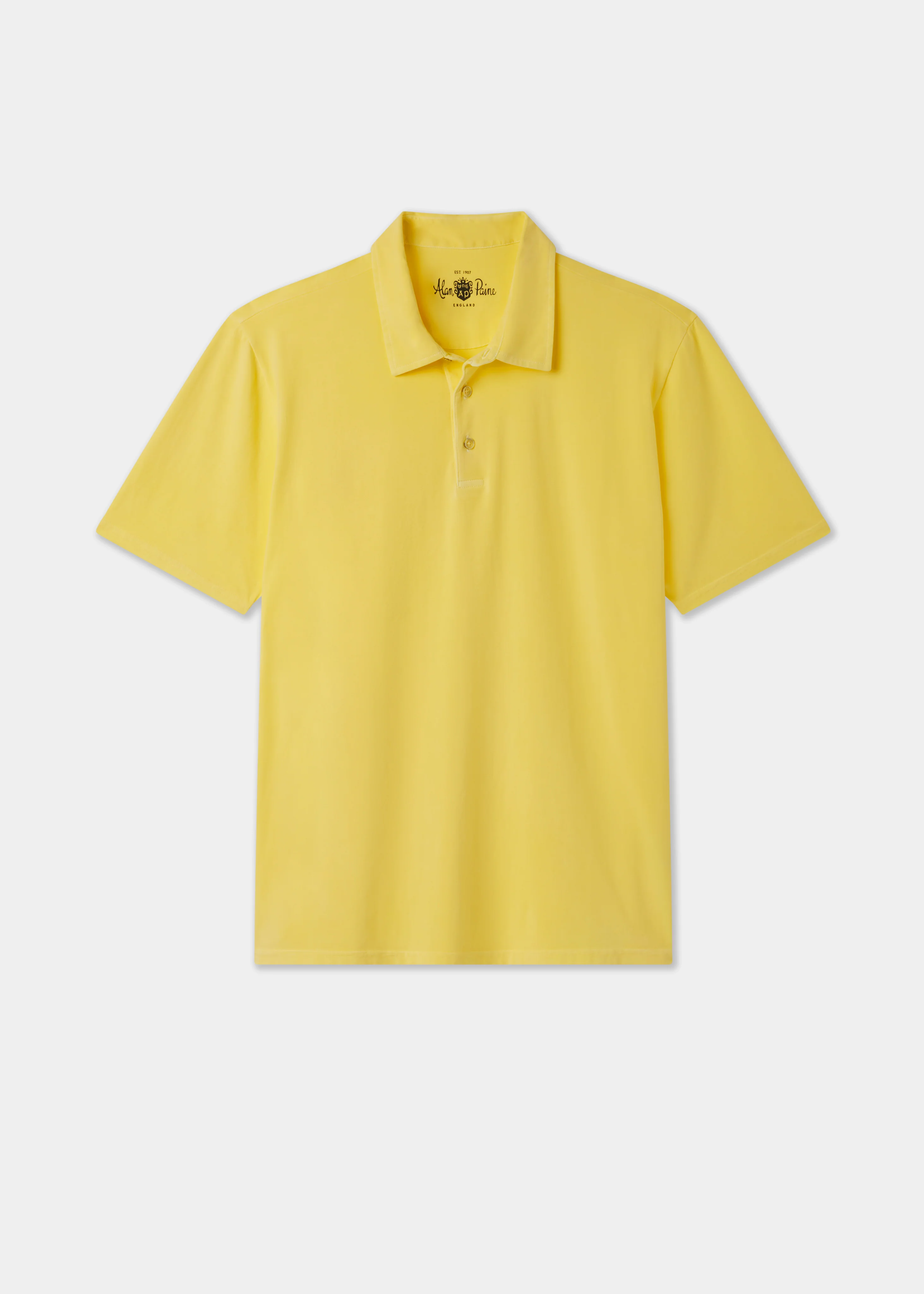Tutbury Faded Dye Polo Shirt In Lemon