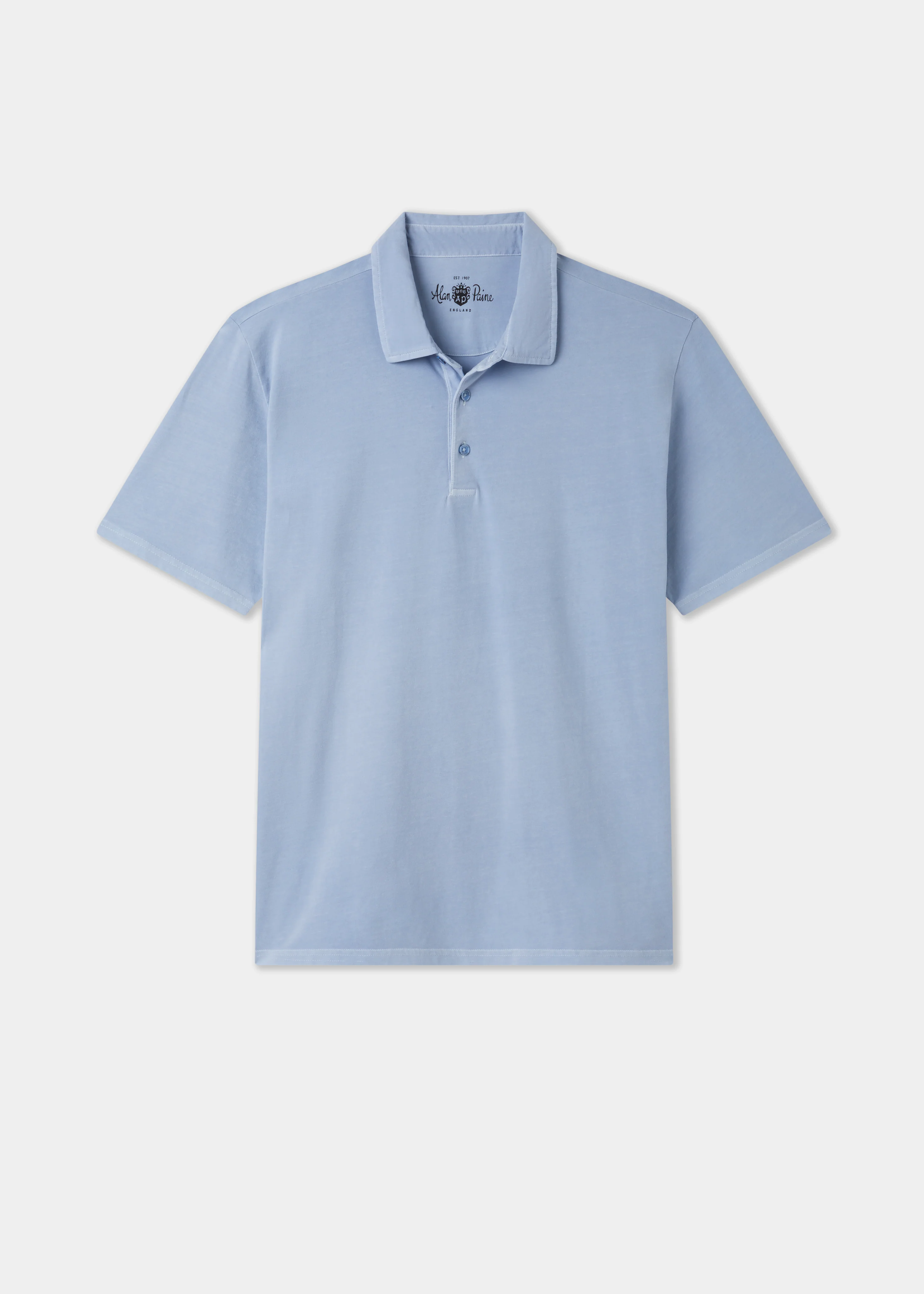 Tutbury Faded Dye Polo Shirt In Light Blue