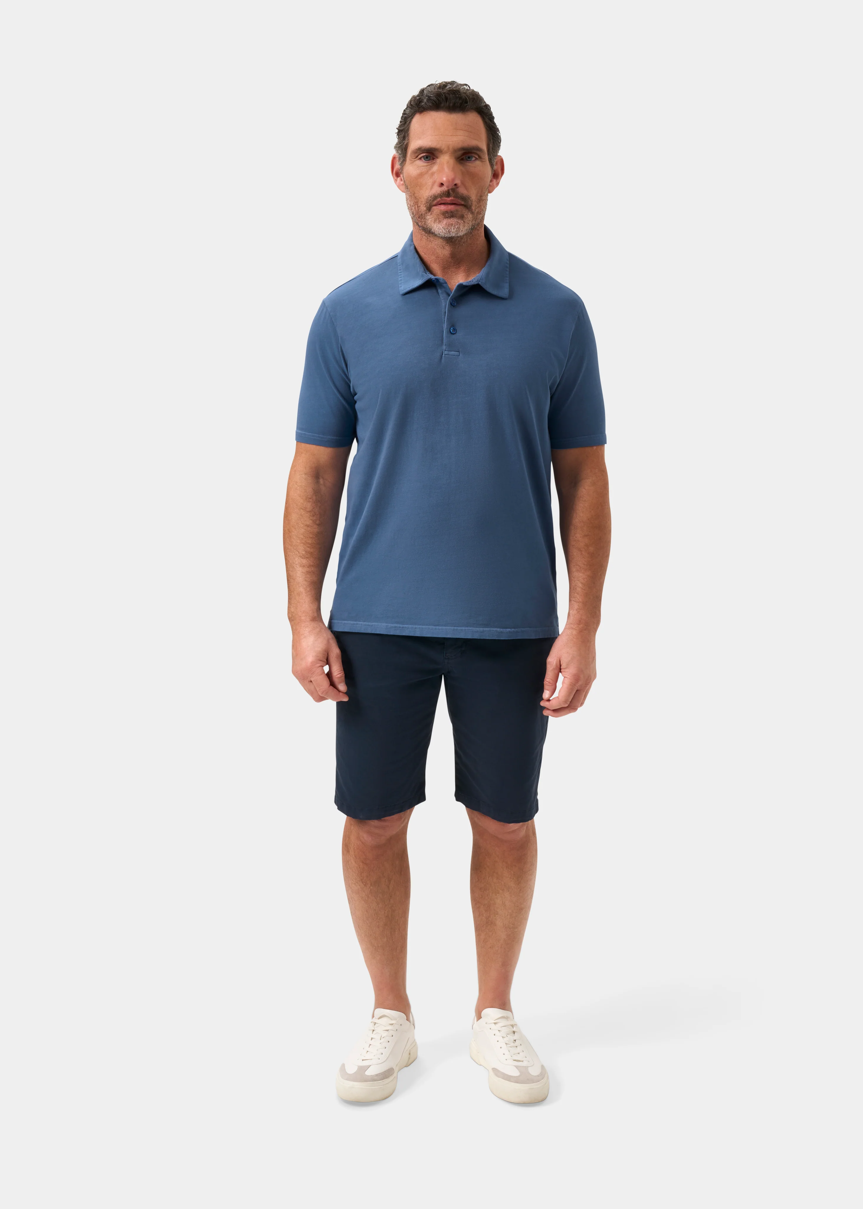Tutbury Faded Dye Polo Shirt In Regatta - Image 2