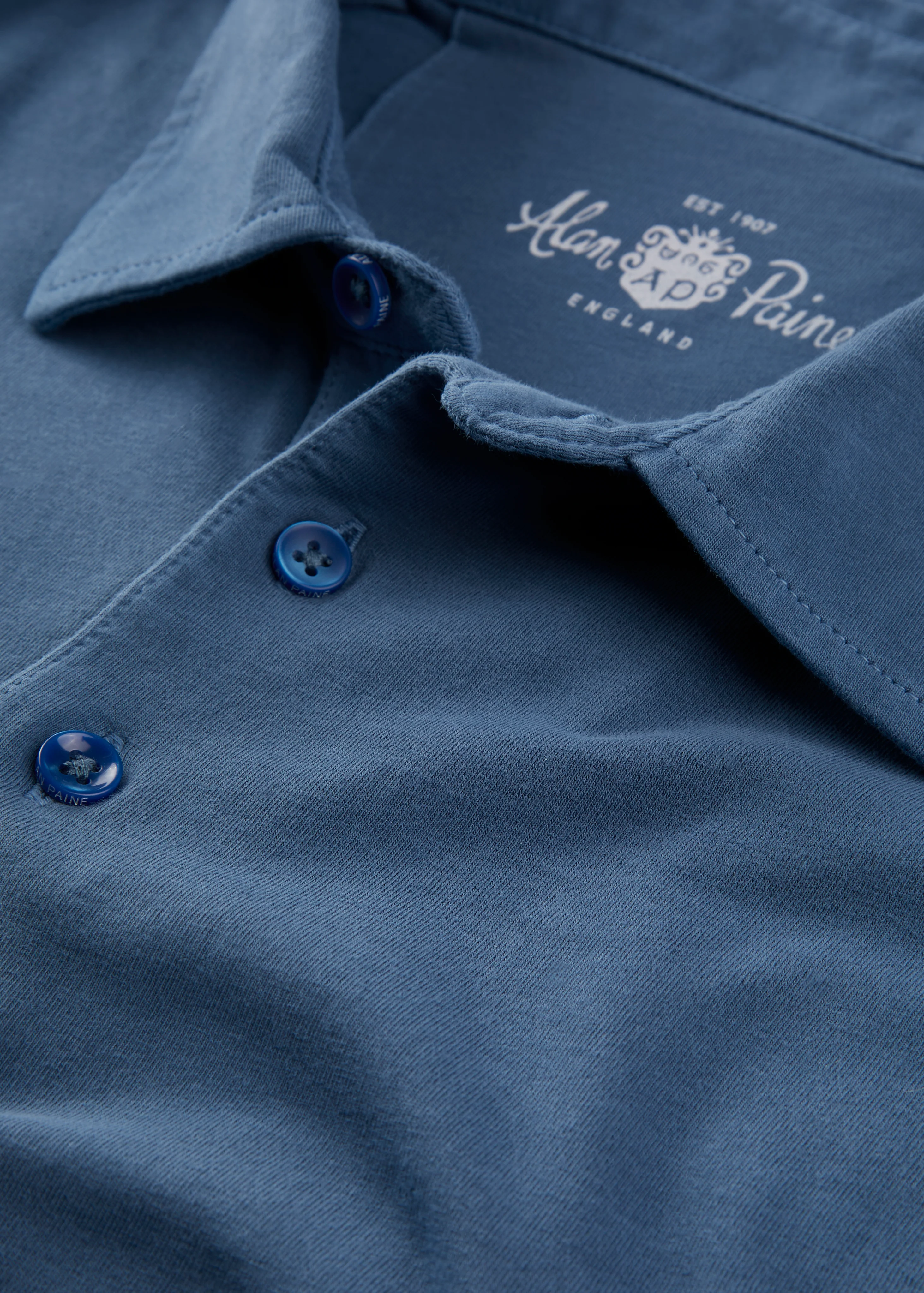 Tutbury Faded Dye Polo Shirt In Regatta - Image 4