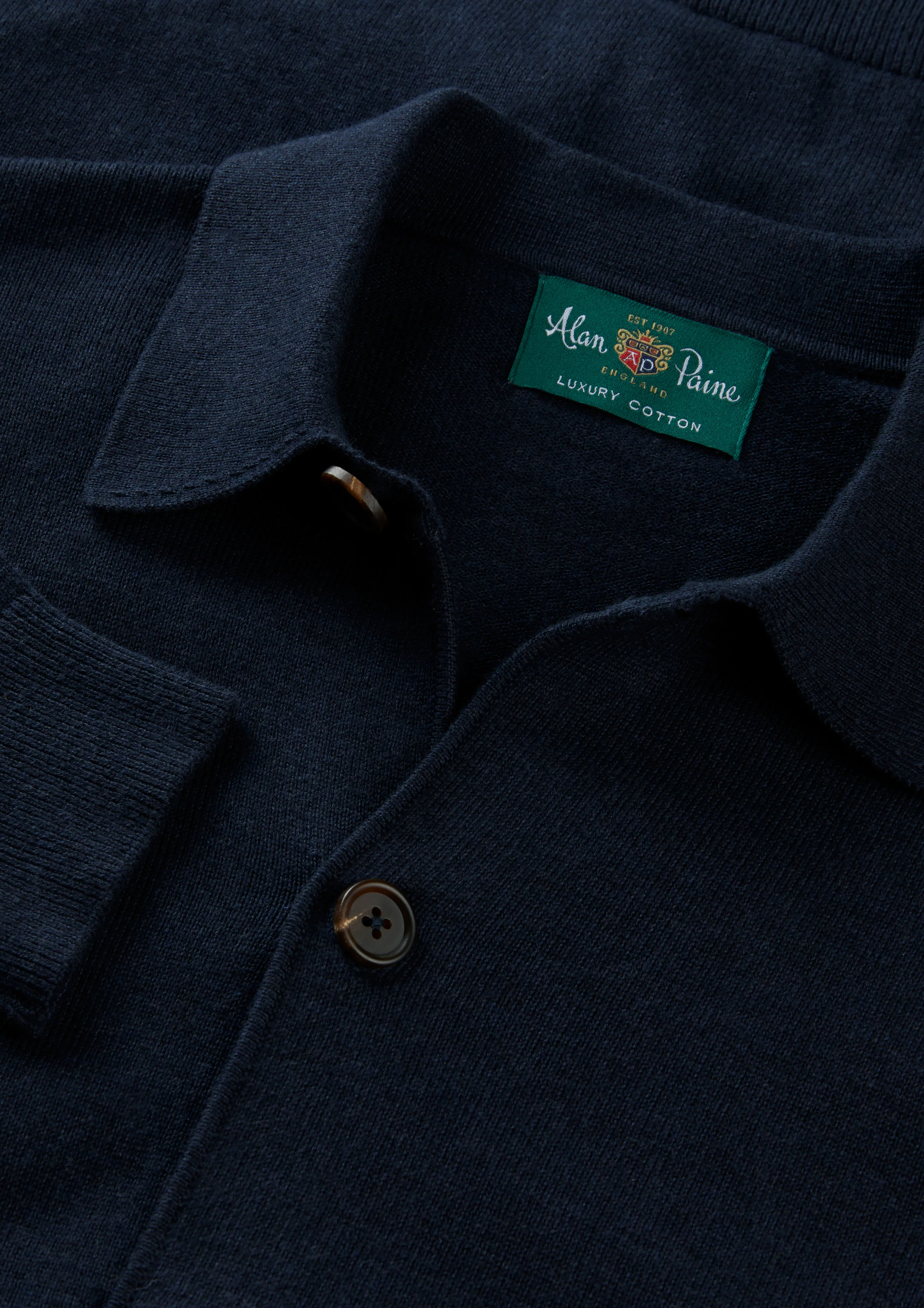 Tyneham Men's Cotton Cashmere Button Through Shirt In Dark Navy - Image 4