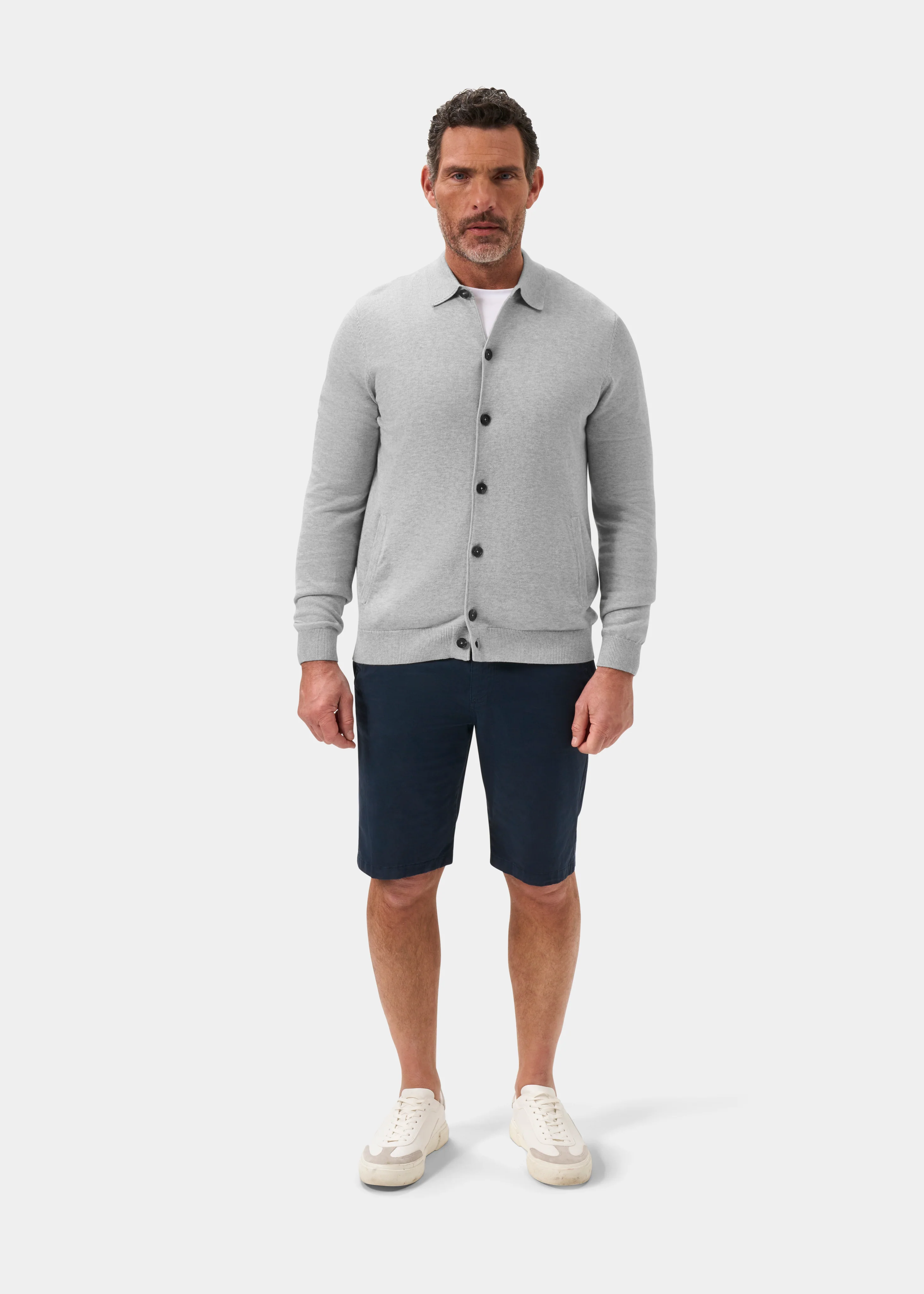 Tyneham Men's Cotton Cashmere Button Through Shirt In Dove - Image 2