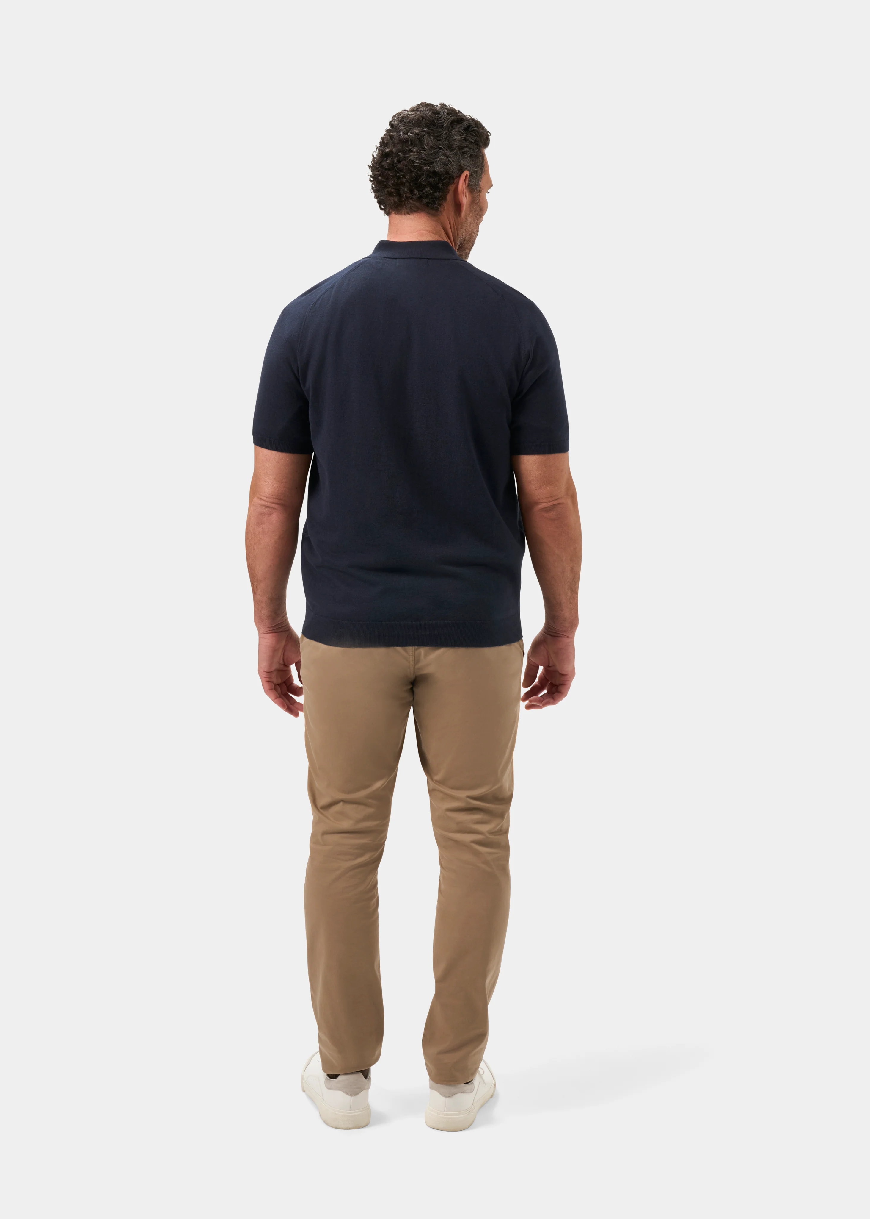 Wellswood Men's Cotton Merino Shirt In Dark Navy - Image 7