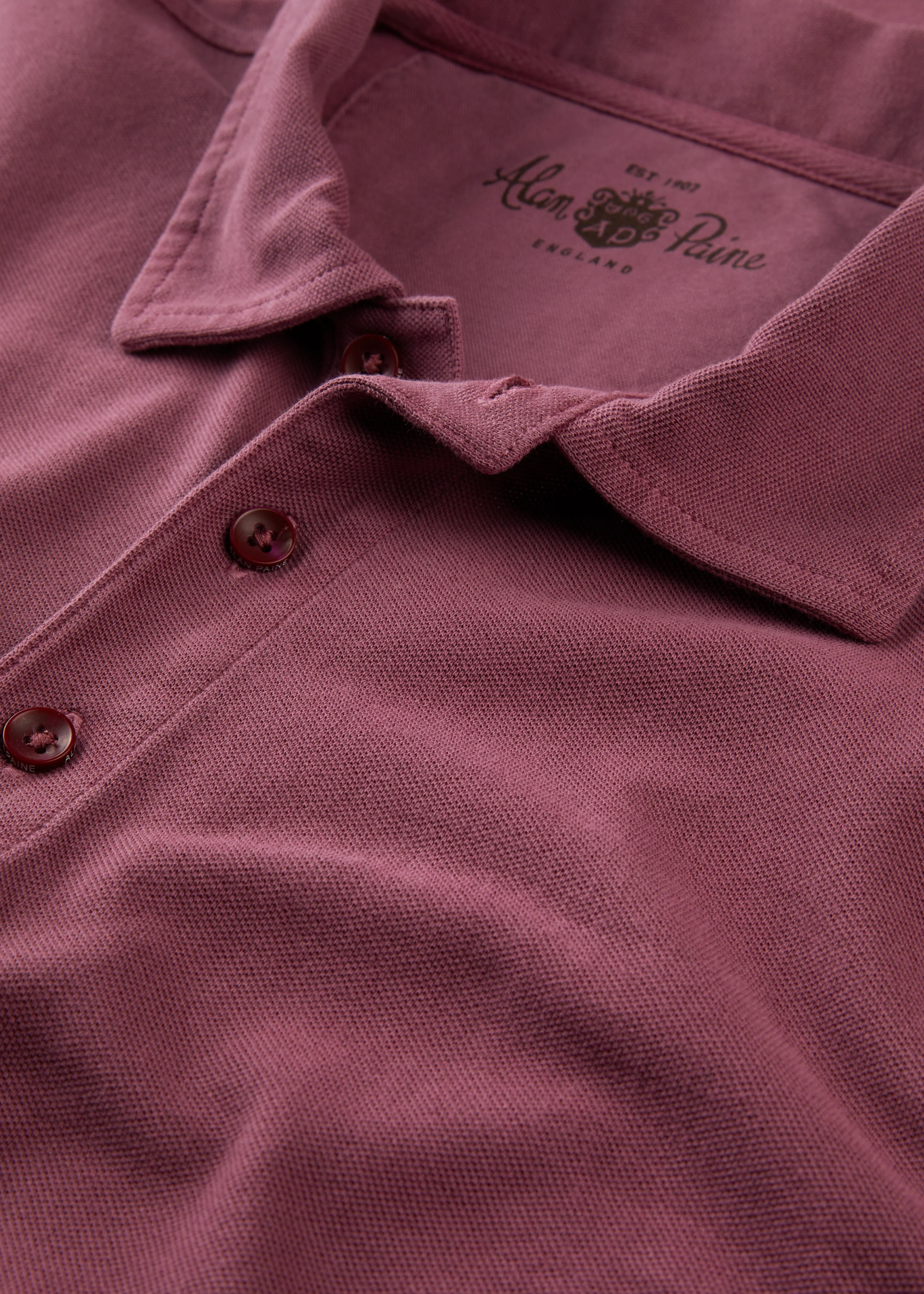 Weymouth Washed Effect Polo Shirt In Claret - Image 4