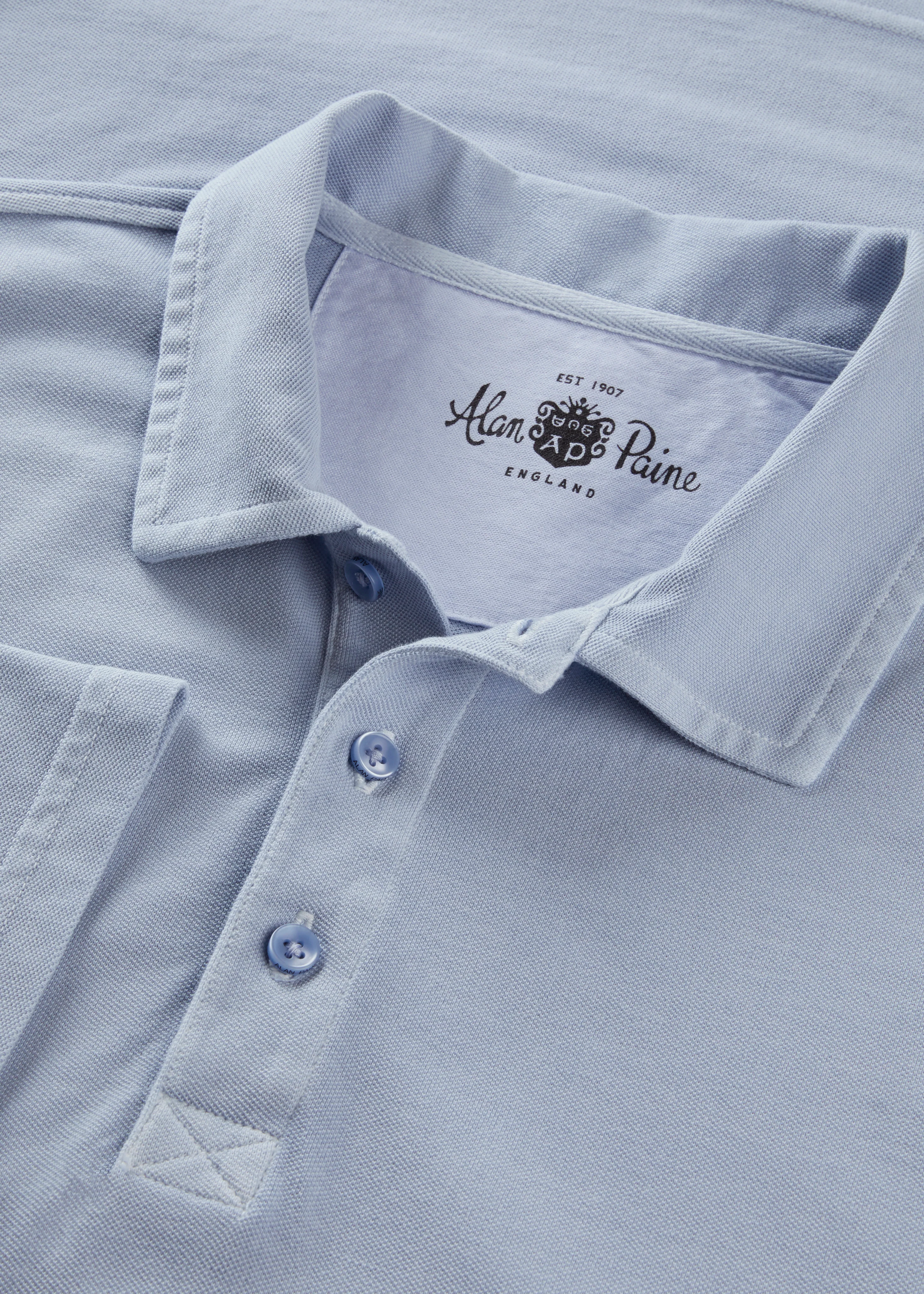 Weymouth Washed Effect Polo Shirt In Light Blue - Image 3