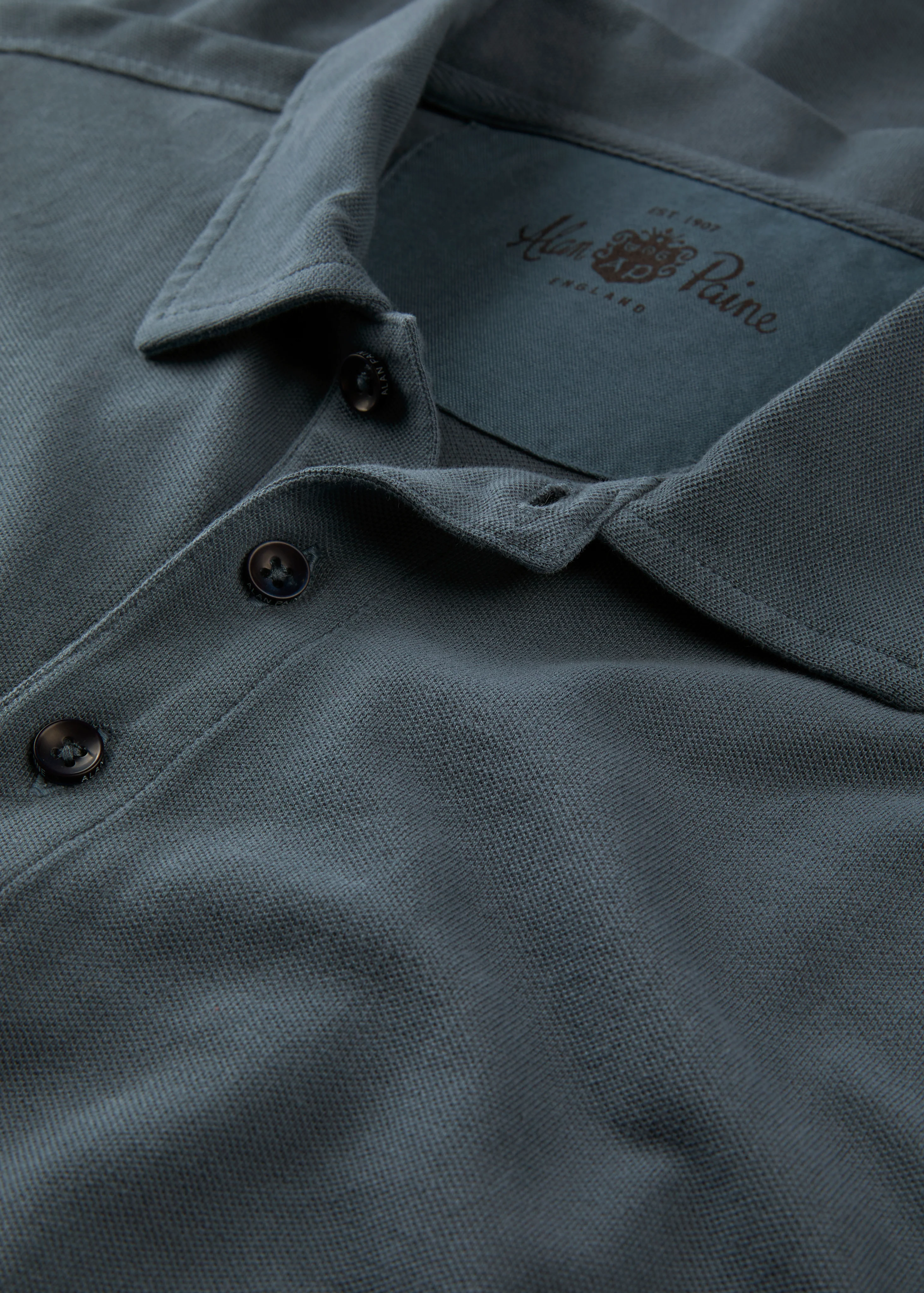 Weymouth Washed Effect Polo Shirt In Navy - Image 3