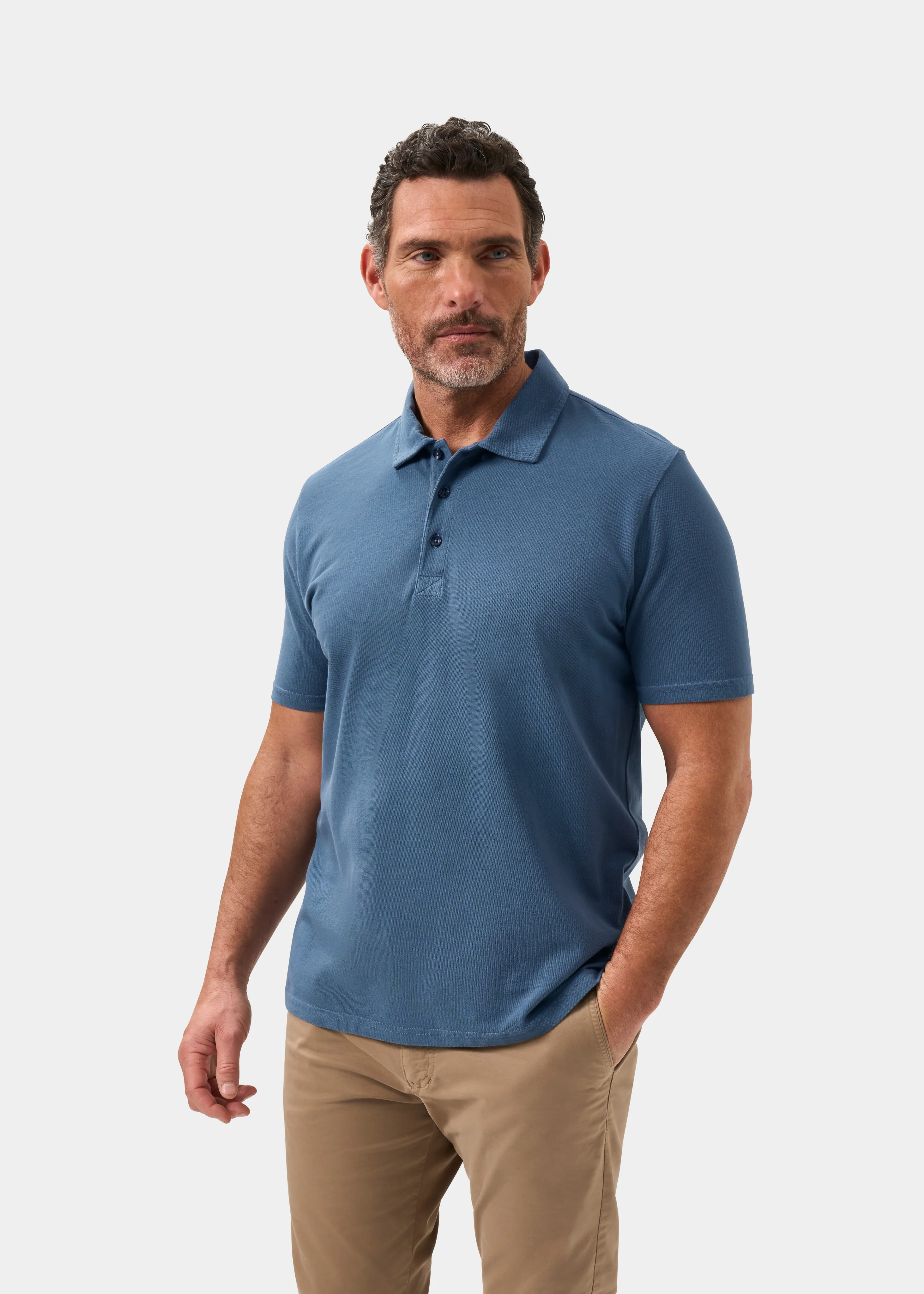 Weymouth Washed Effect Polo Shirt In Regatta - Image 6