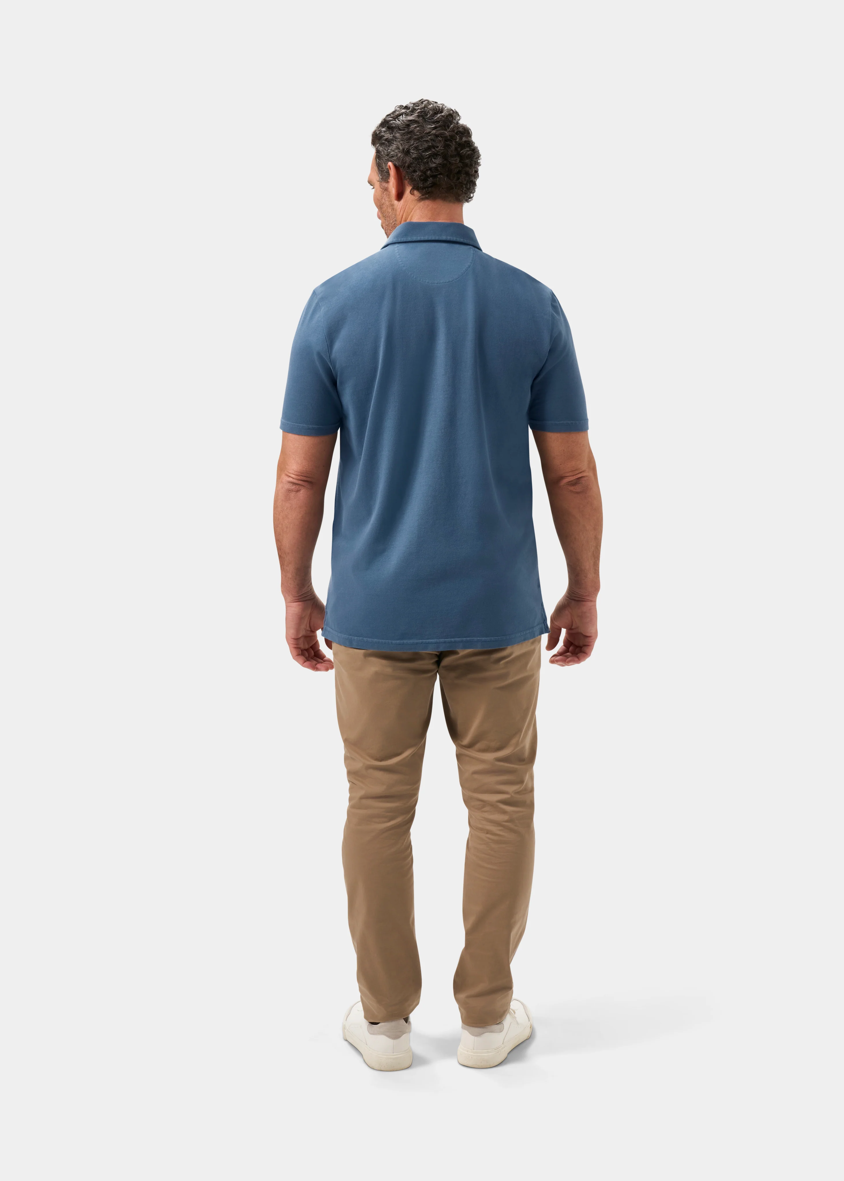 Weymouth Washed Effect Polo Shirt In Regatta - Image 7