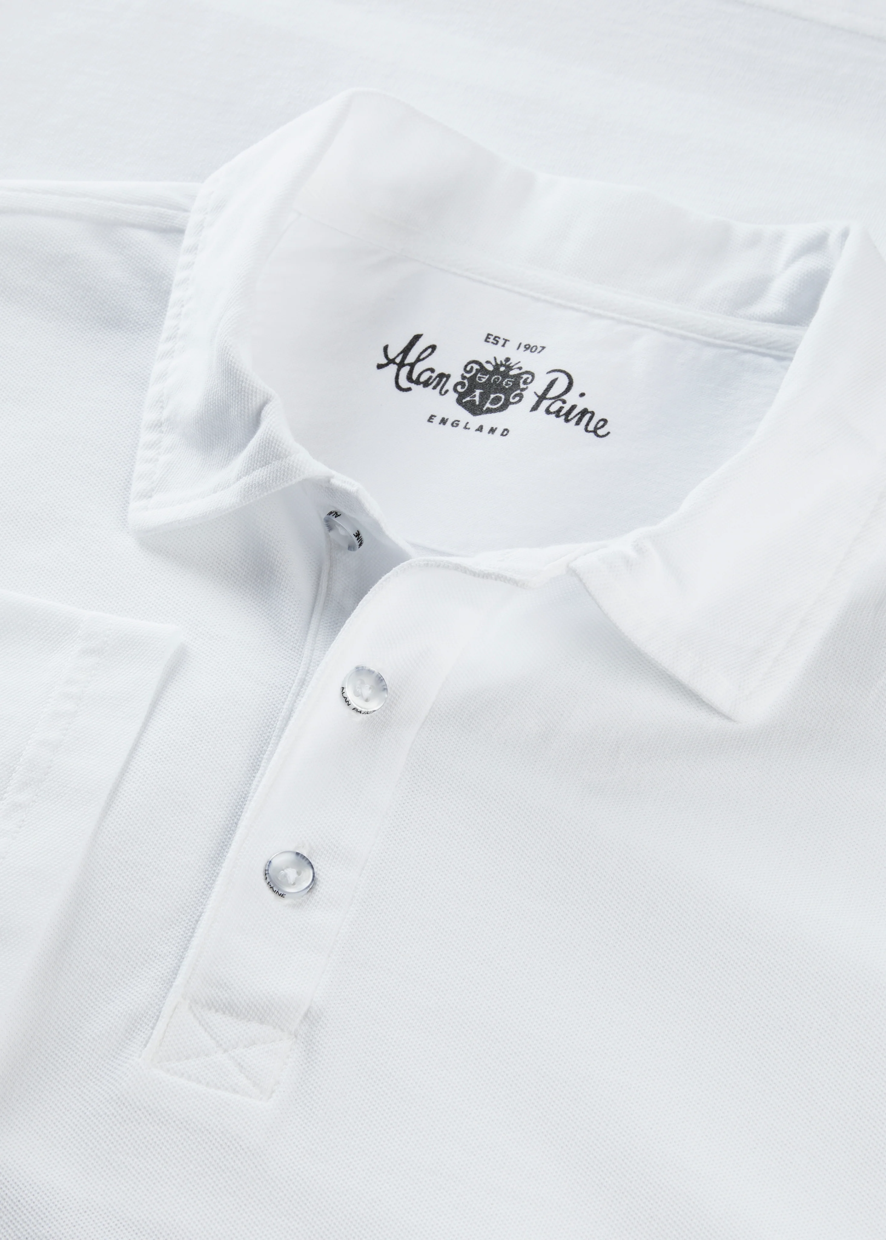 Weymouth Washed Effect Polo Shirt In White - Image 3