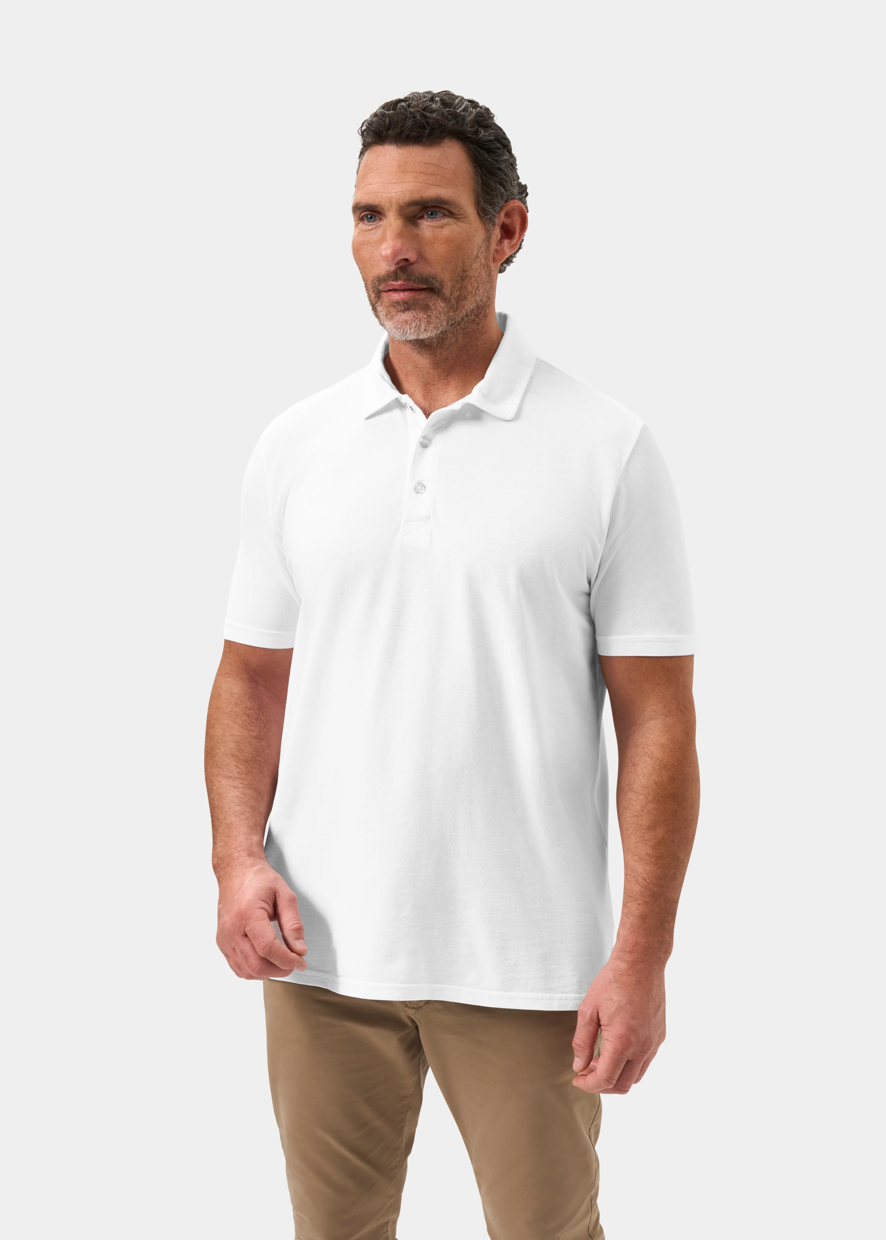 Weymouth Washed Effect Polo Shirt In White - Image 6