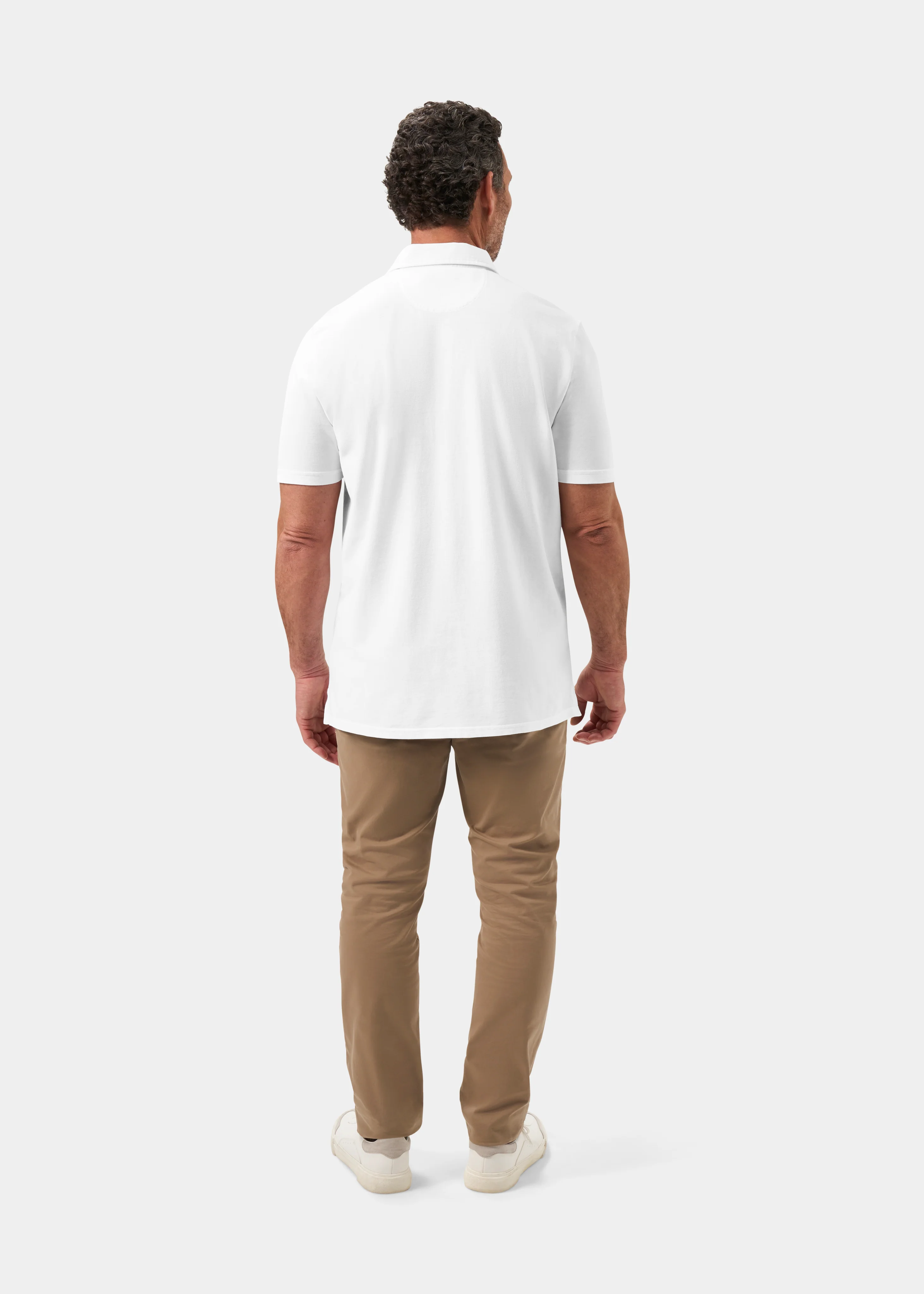 Weymouth Washed Effect Polo Shirt In White - Image 7