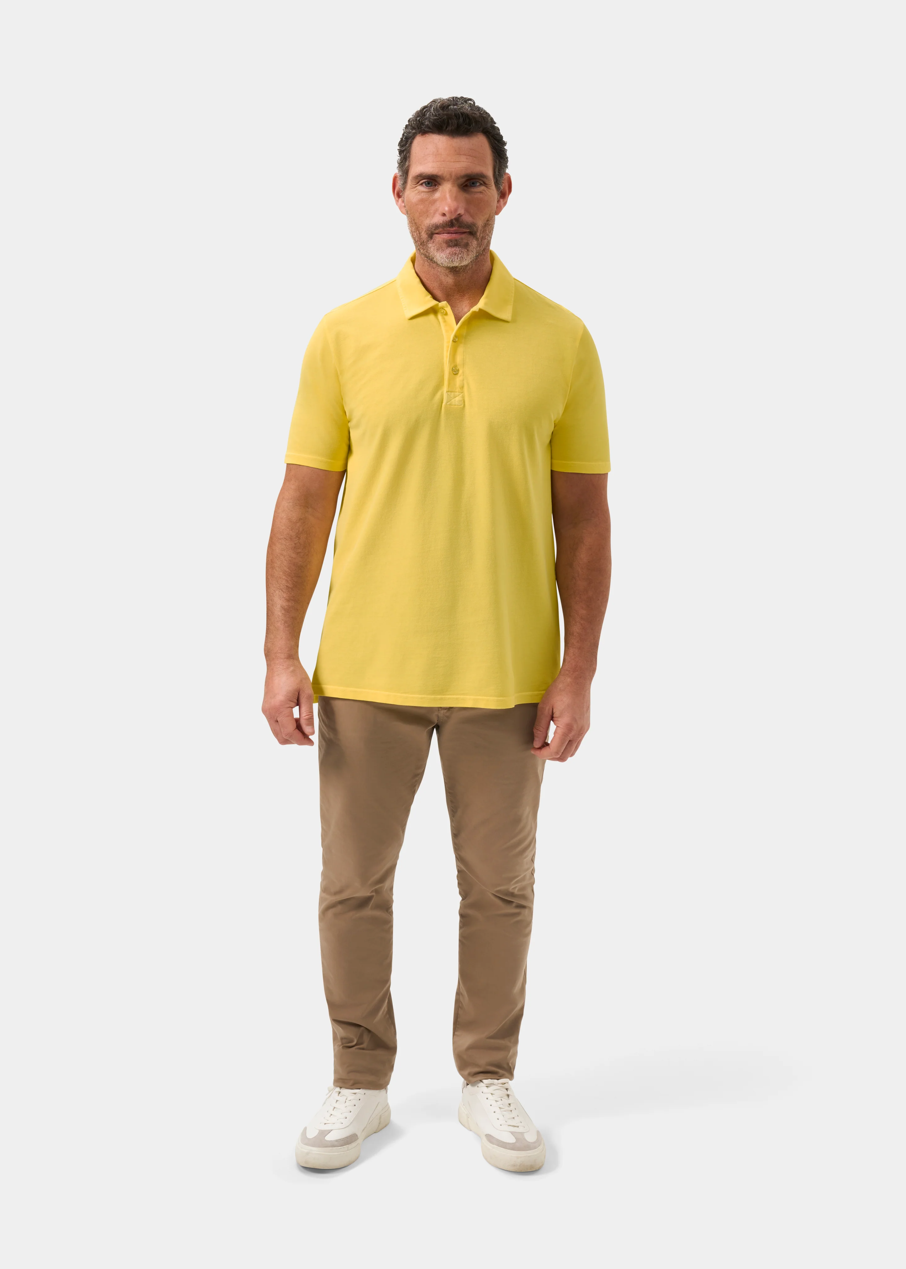 Weymouth Washed Effect Polo Shirt In Lemon - Image 2