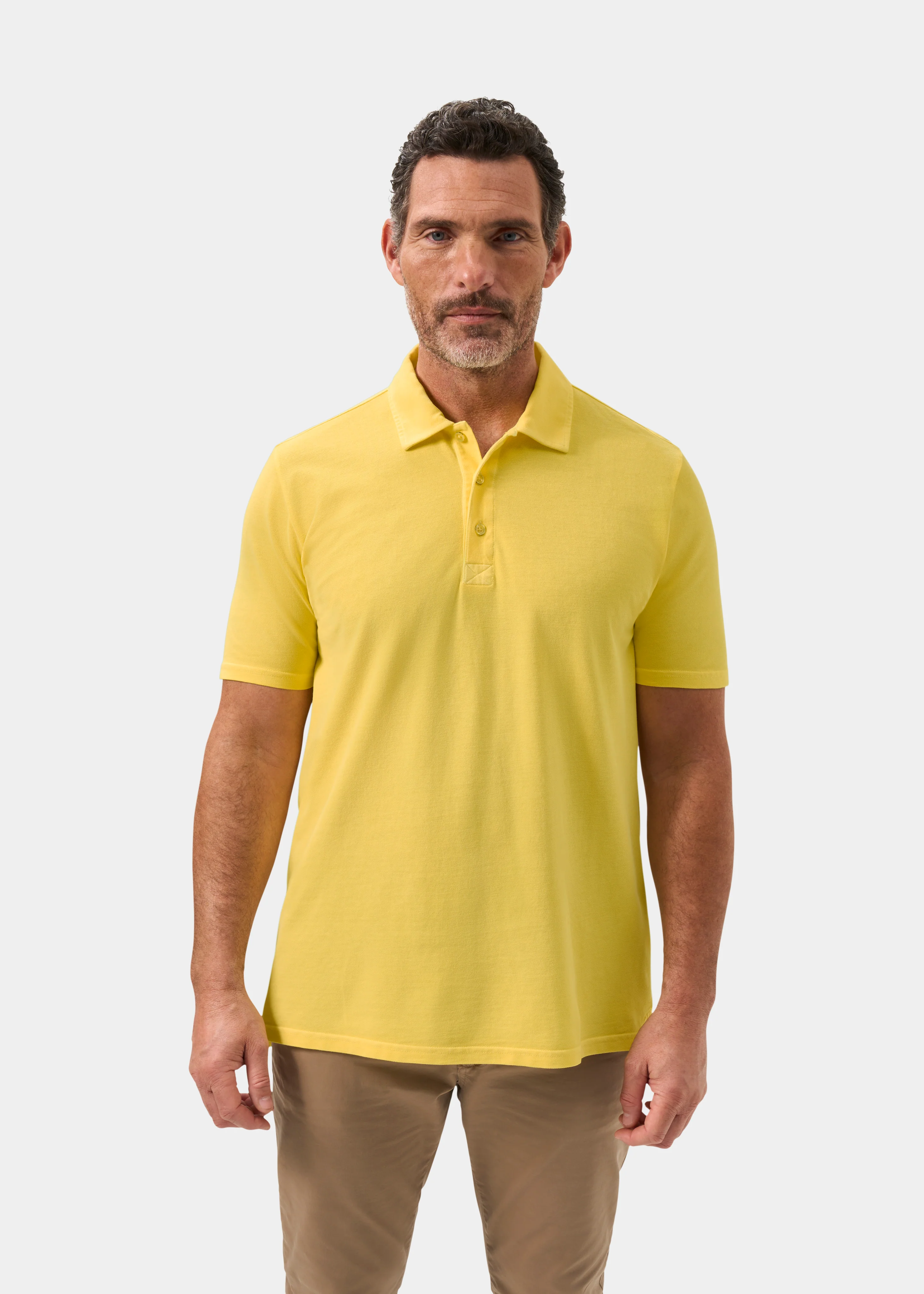 Weymouth Washed Effect Polo Shirt In Lemon - Image 5
