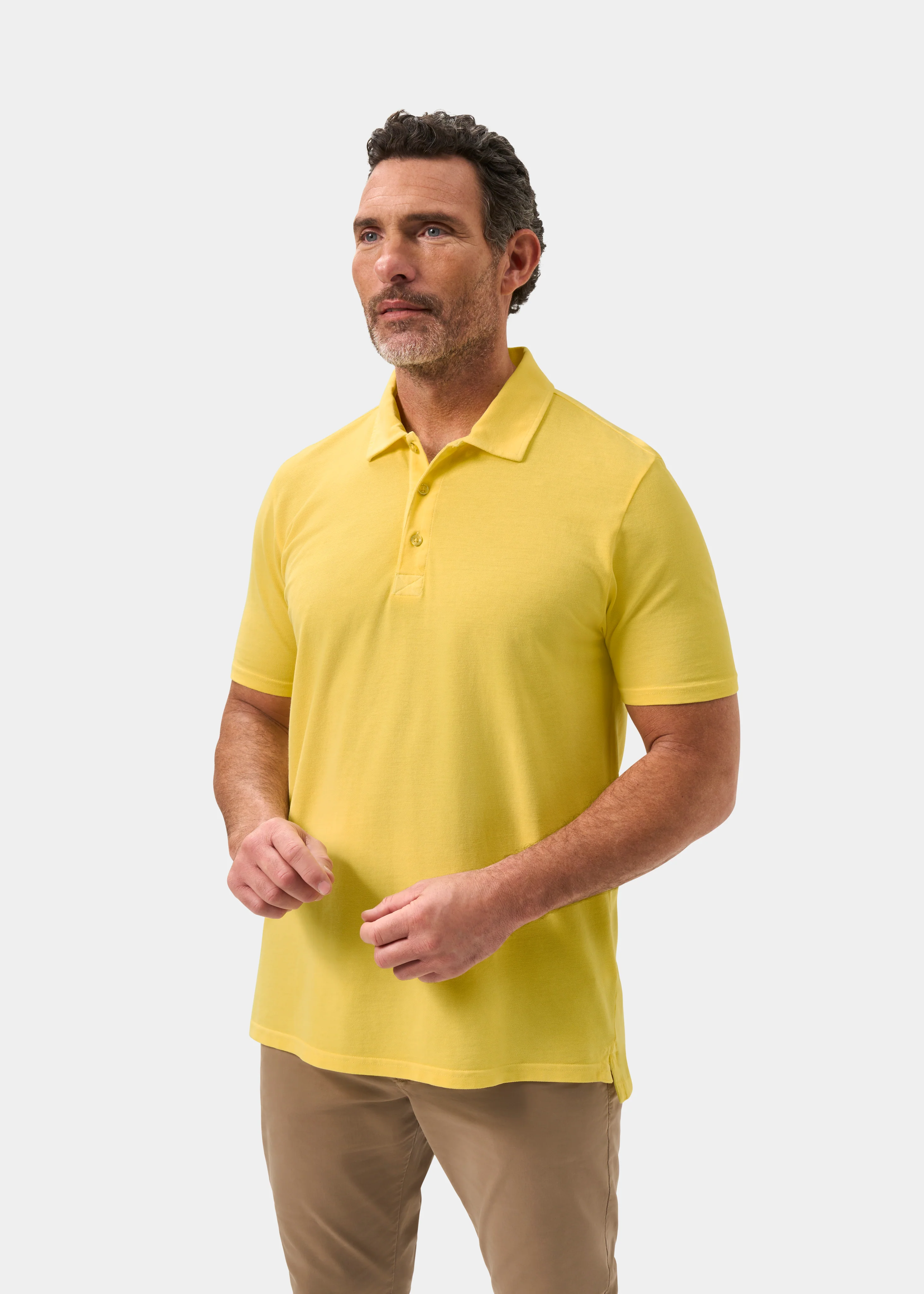 Weymouth Washed Effect Polo Shirt In Lemon - Image 6