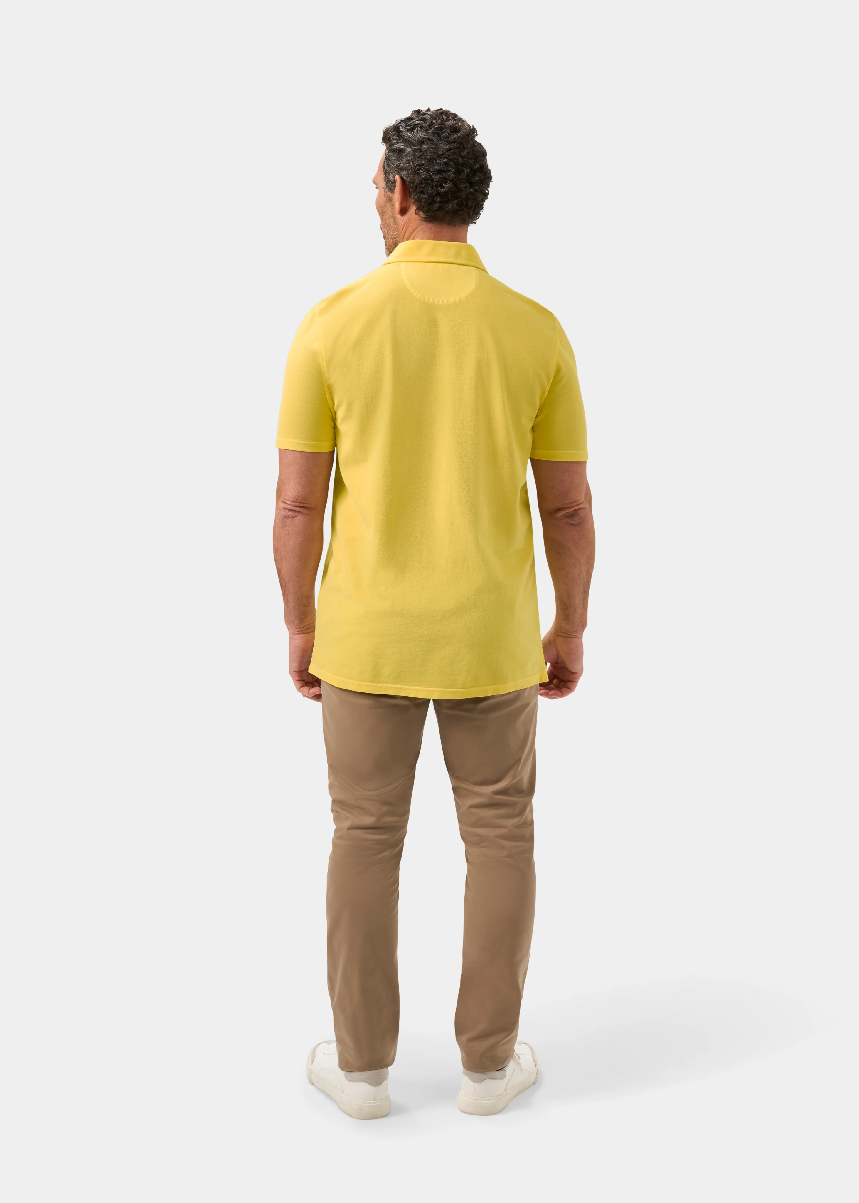 Weymouth Washed Effect Polo Shirt In Lemon - Image 7